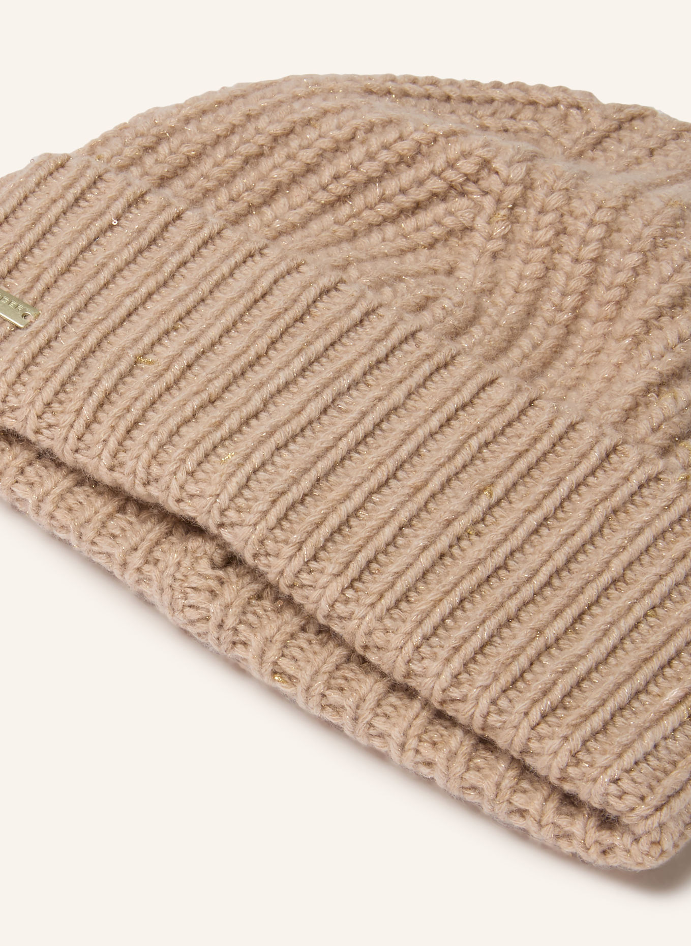 SEEBERGER Mütze mit Cashmere und Glitzergarn: BEIGE