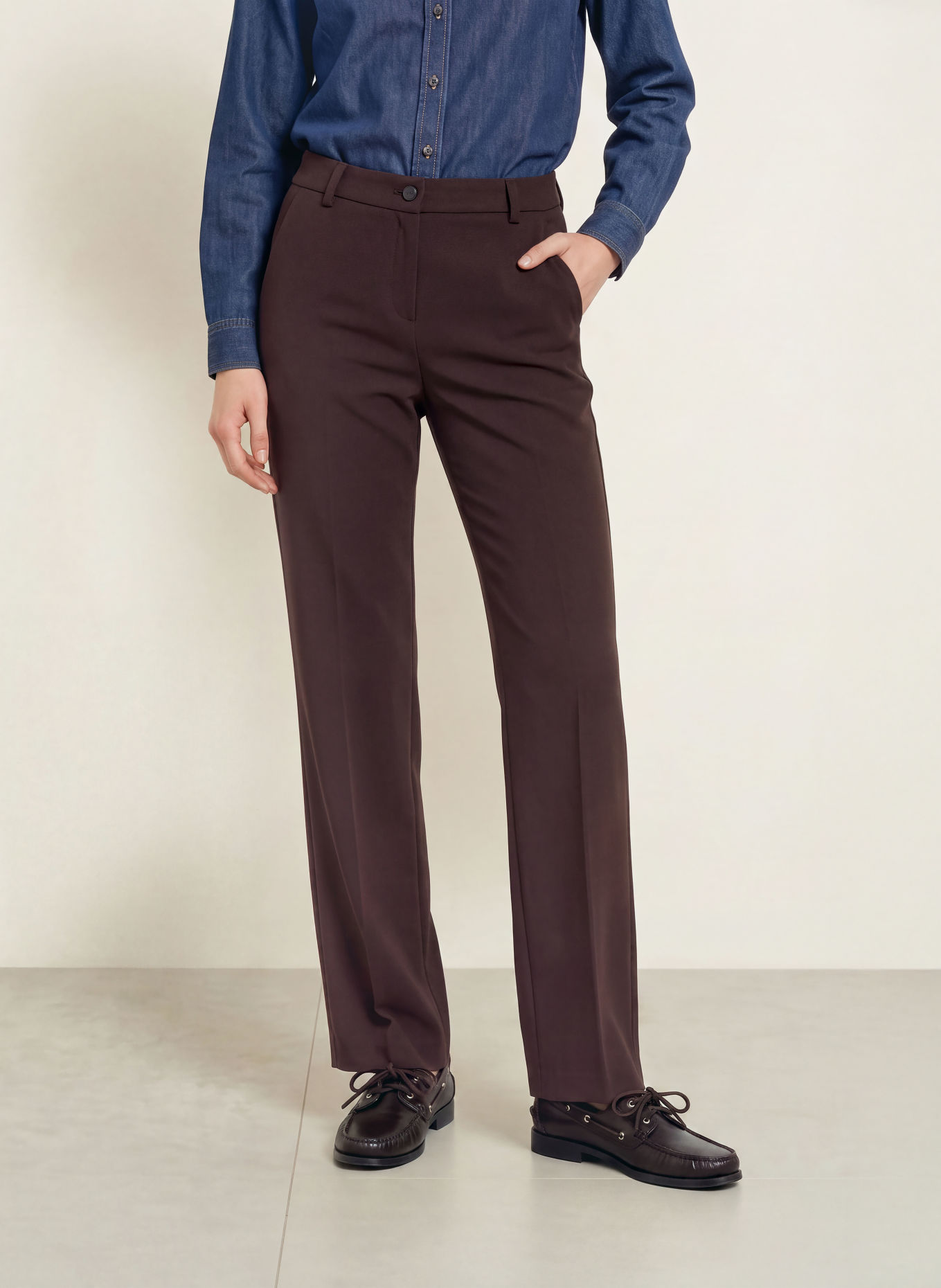 BRAX Marlene-broek MAINE van jersey: BRUIN