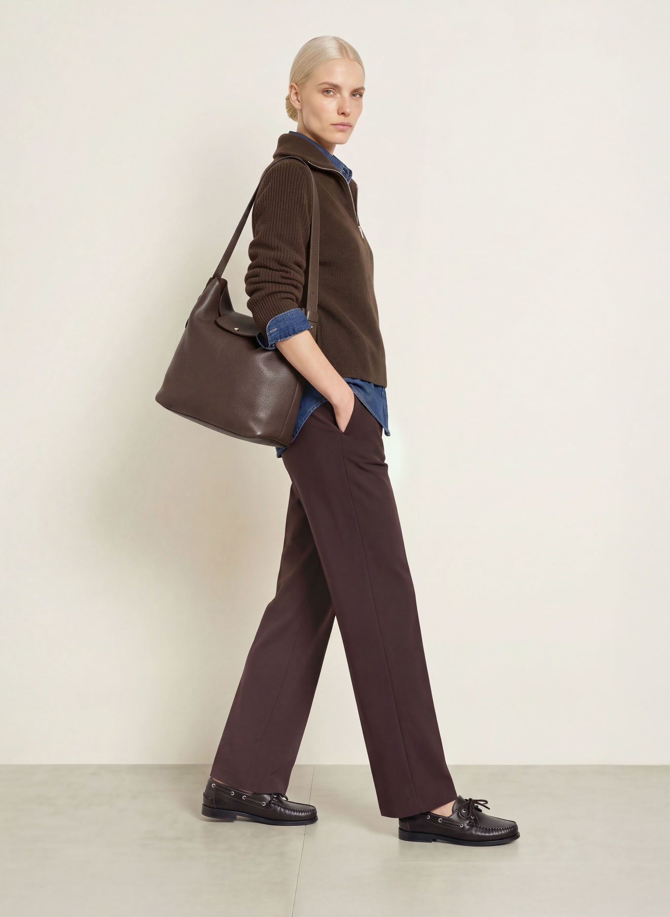 BRAX Marlene-broek MAINE van jersey: BRUIN