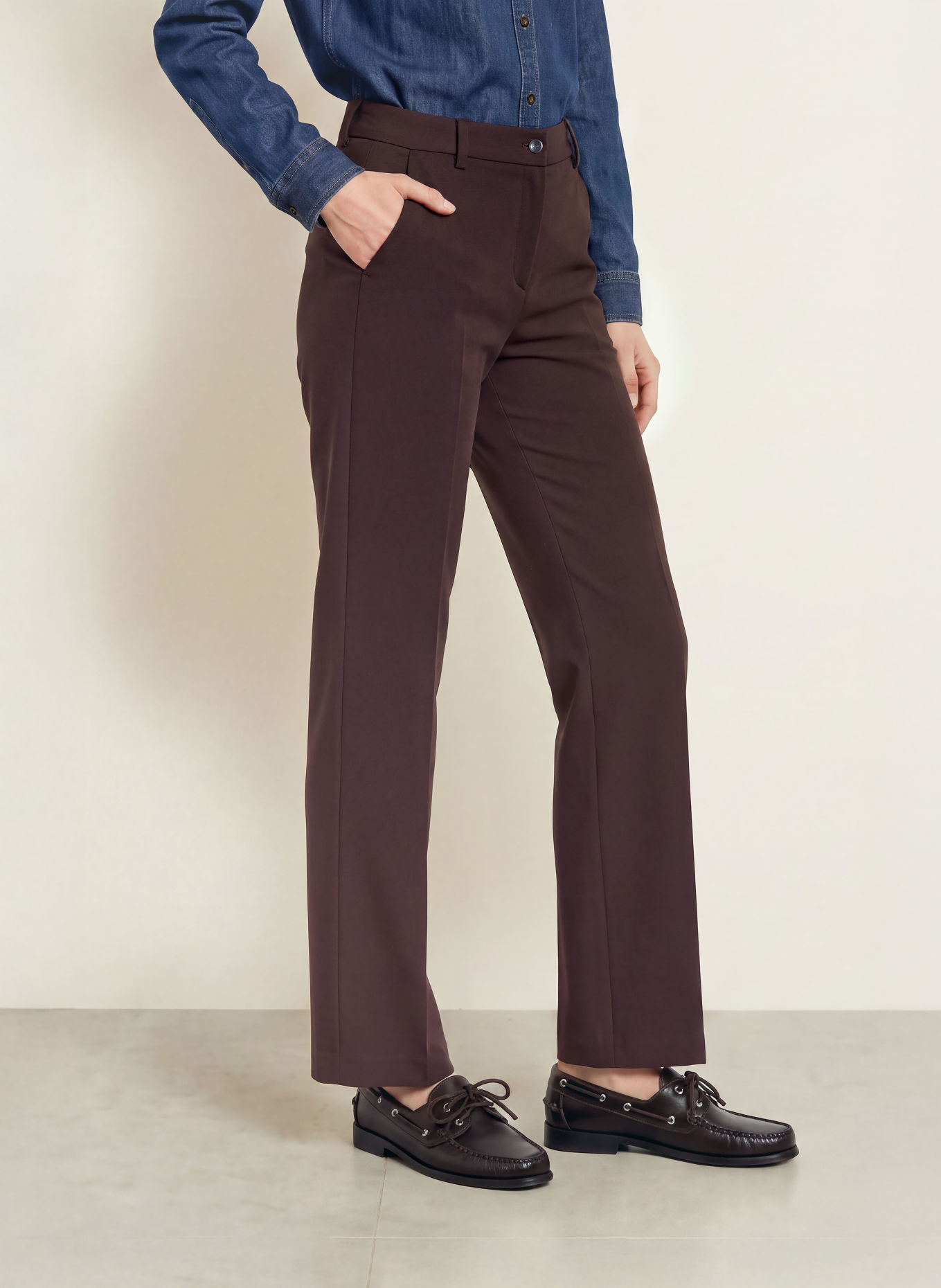 BRAX Marlene-broek MAINE van jersey: BRUIN