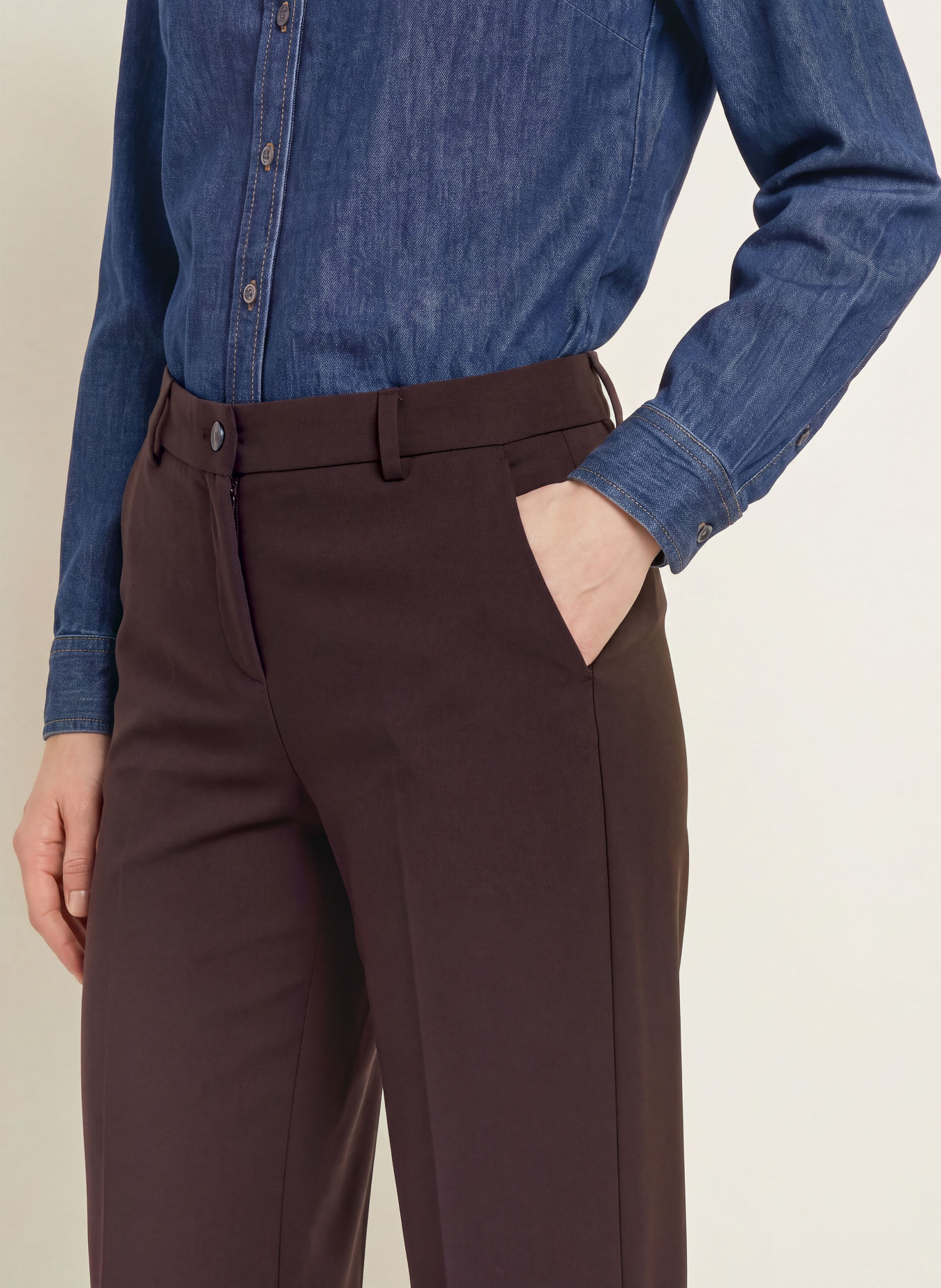 BRAX Marlene-broek MAINE van jersey: BRUIN