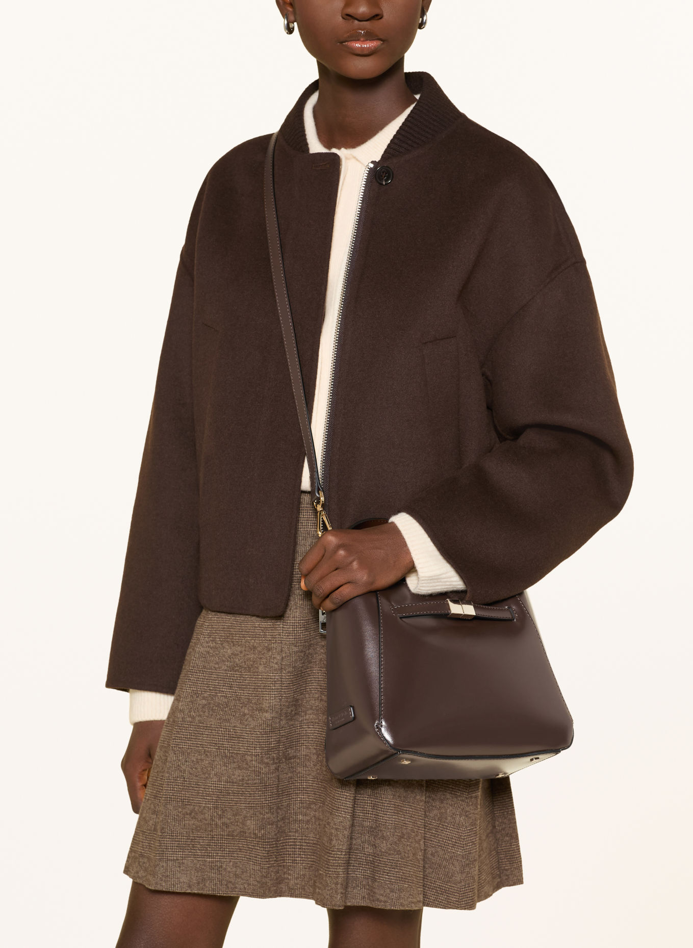 Marc O'Polo Crossbody bag: DARK BROWN / GOLD
