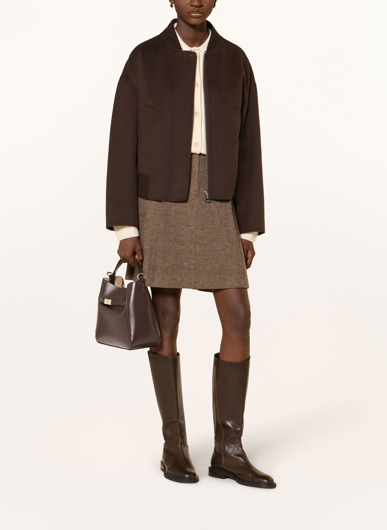 Marc O'Polo Crossbody bag: DARK BROWN / GOLD