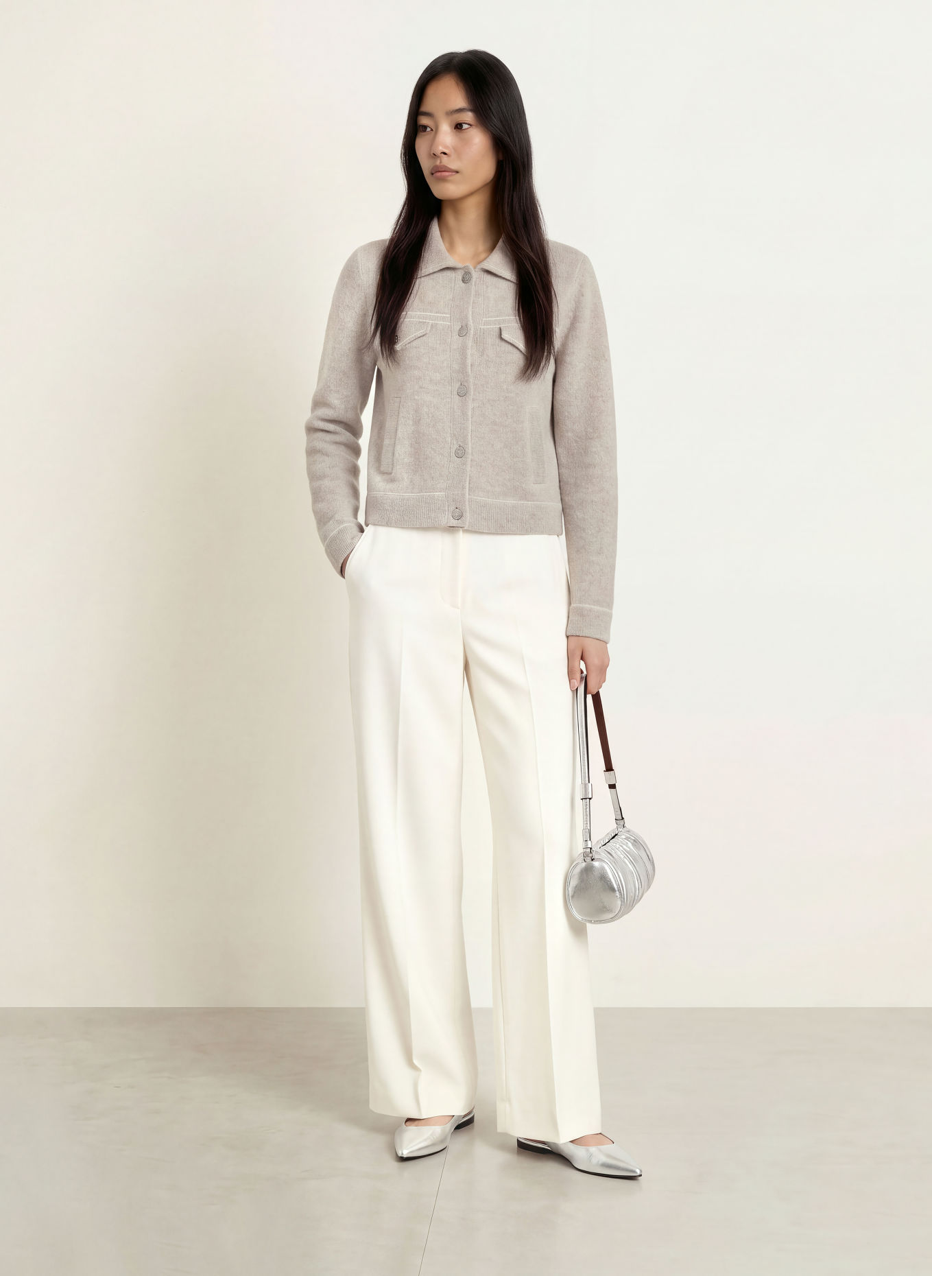 REPEAT Cardigan: GRAY