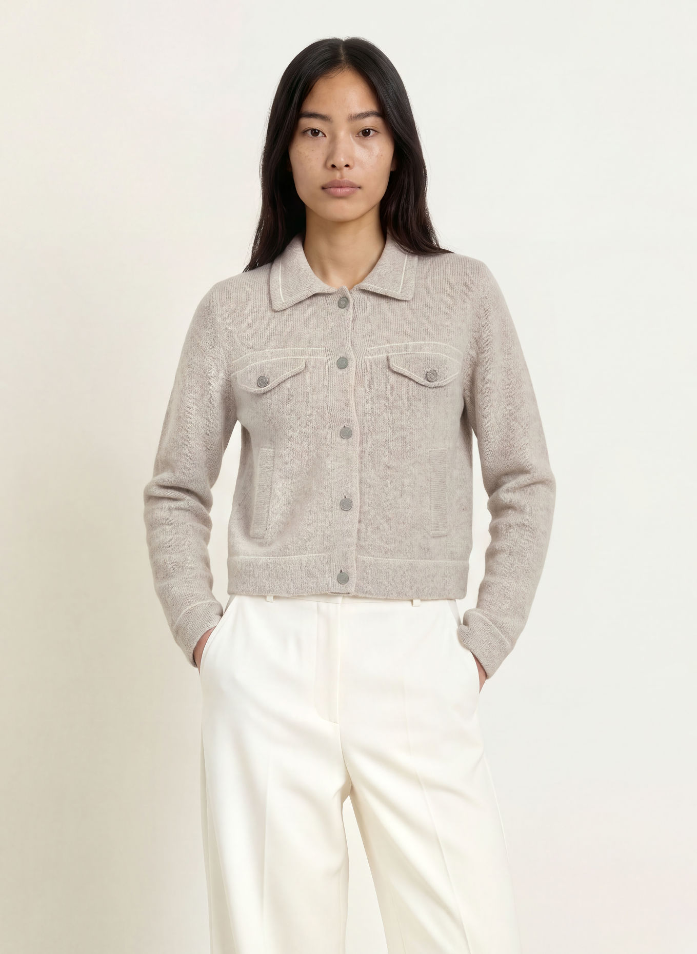 REPEAT Cardigan: GRAY