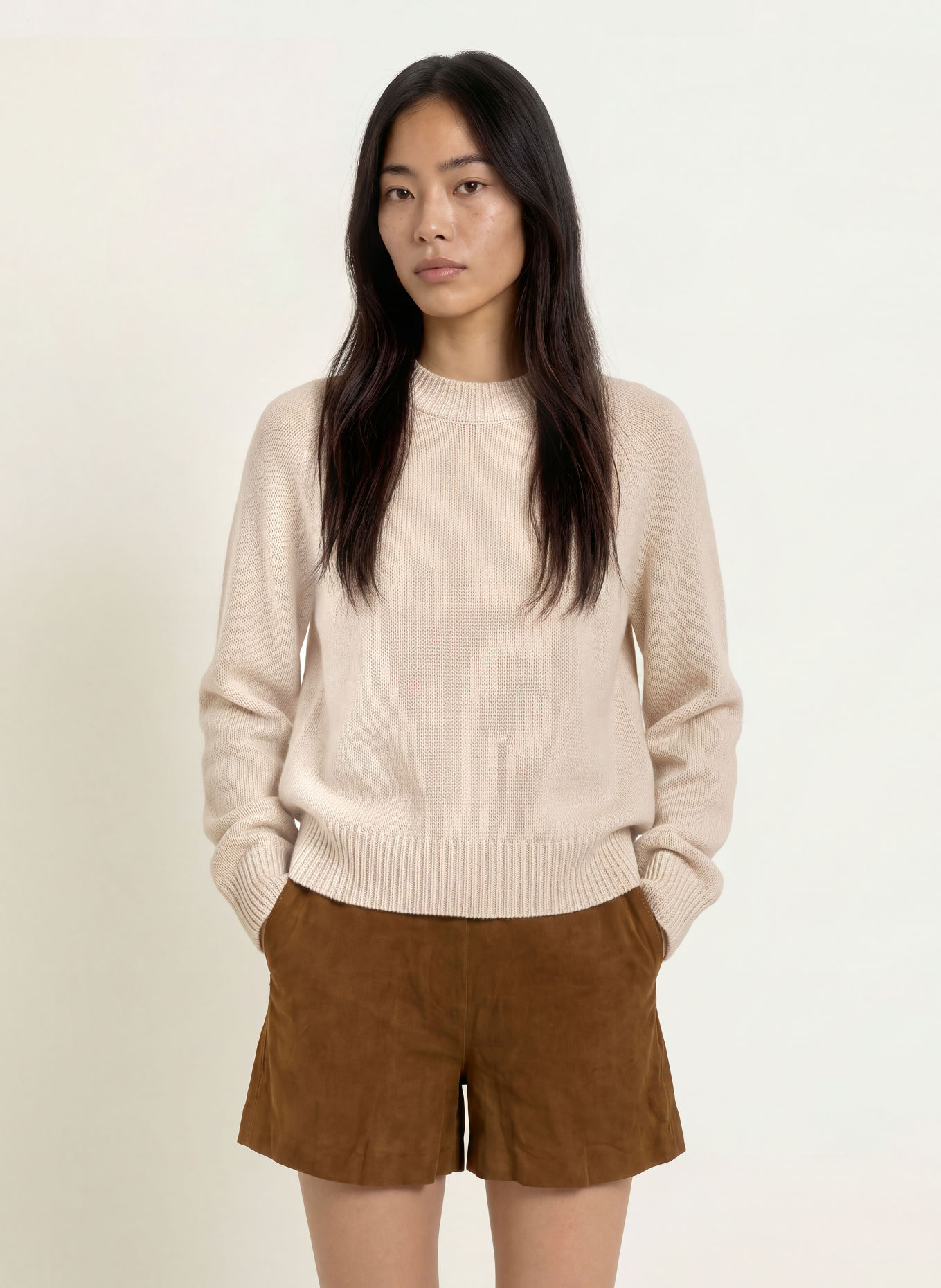 REPEAT Cashmere Sweater: BEIGE