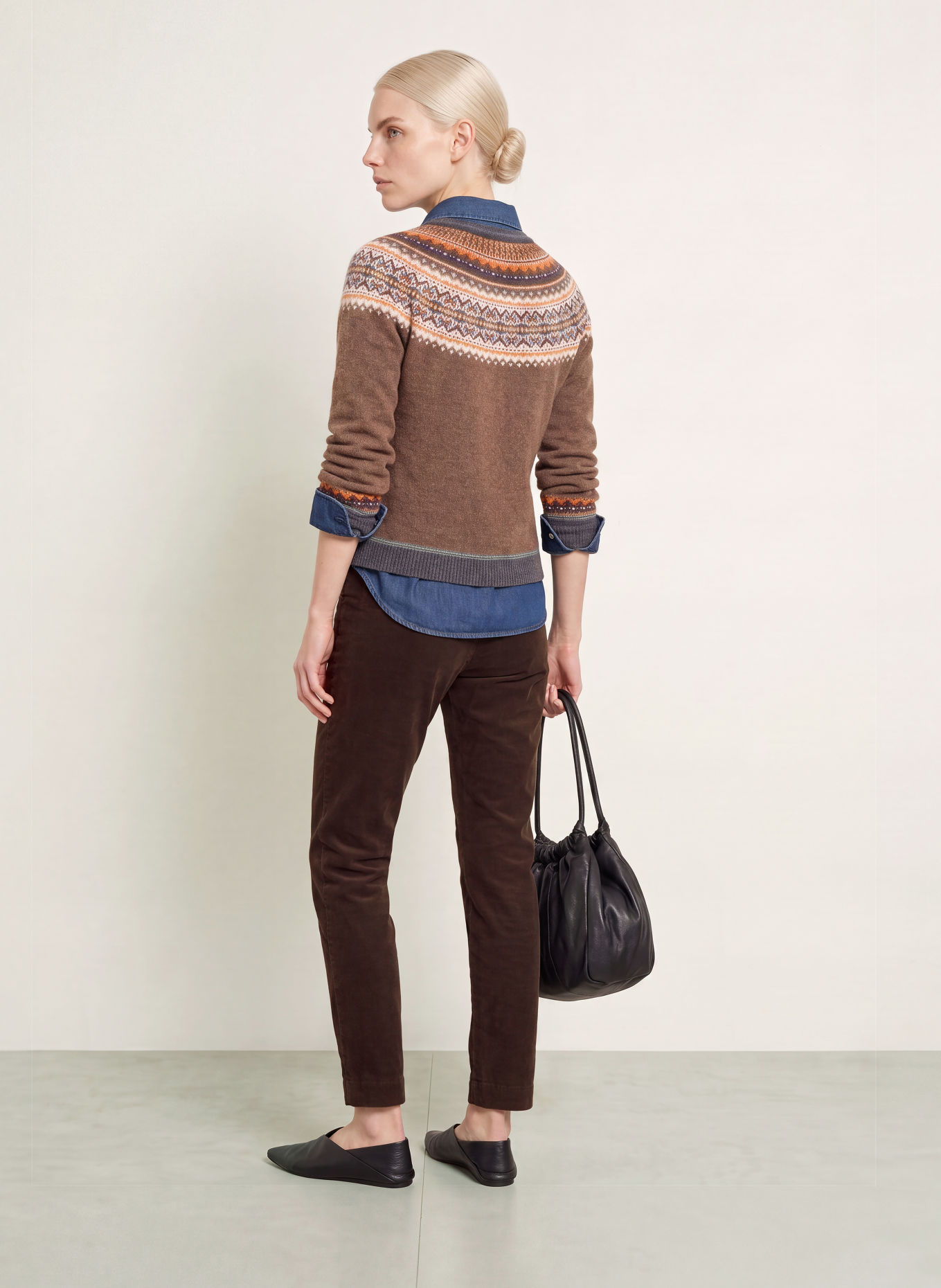 BRAX MARA Cord Pants: DARK BROWN