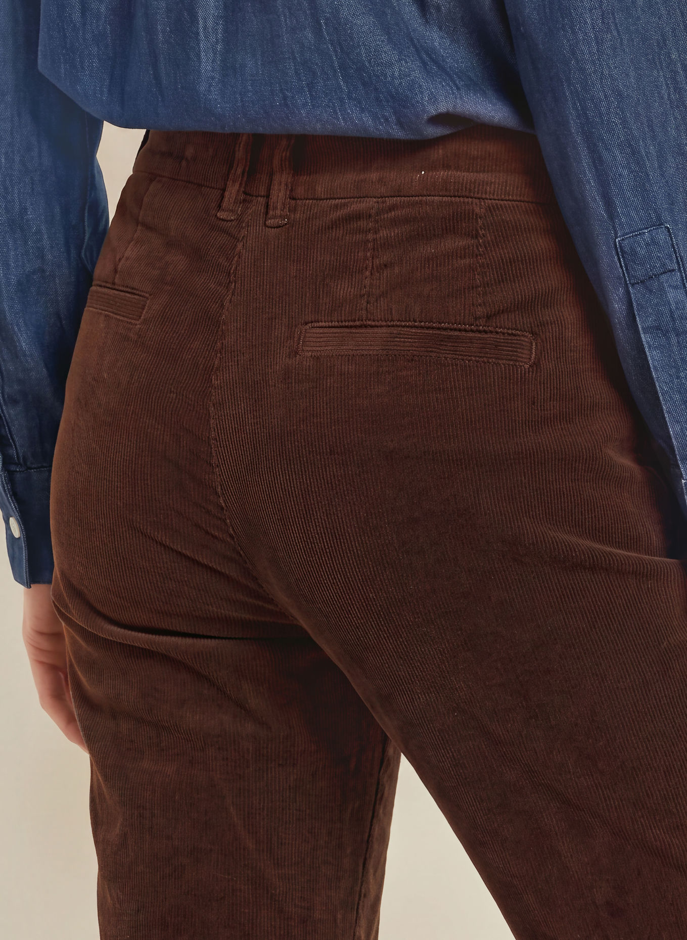 BRAX MARA Cord Pants: DARK BROWN