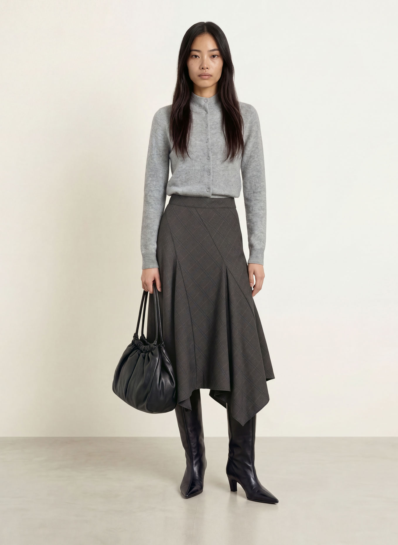 REPEAT Cardigan with cashmere: GRAY