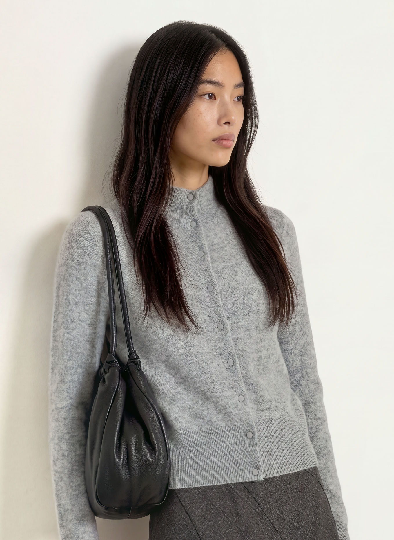 REPEAT Cardigan with cashmere: GRAY