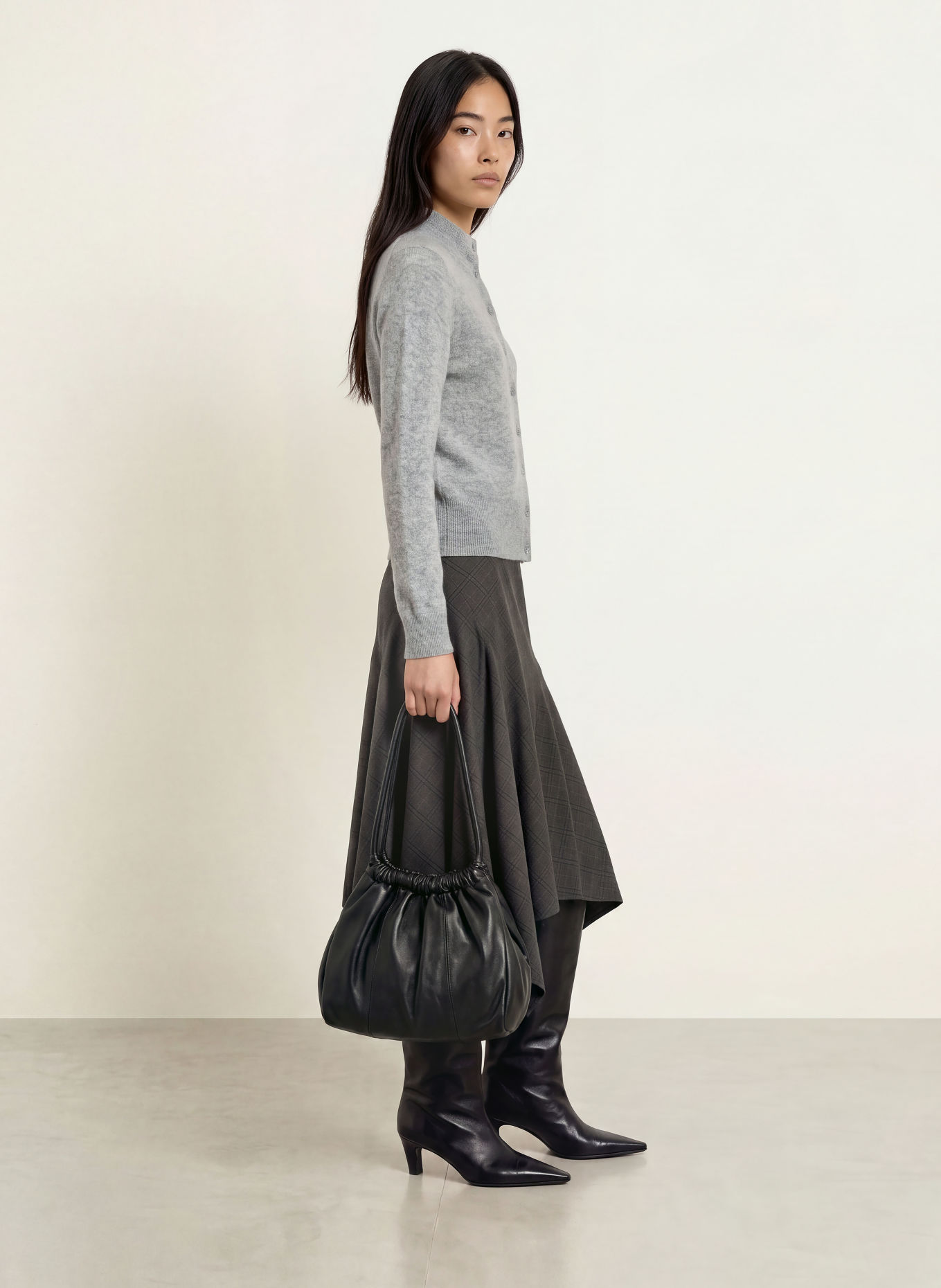 REPEAT Cardigan with cashmere: GRAY