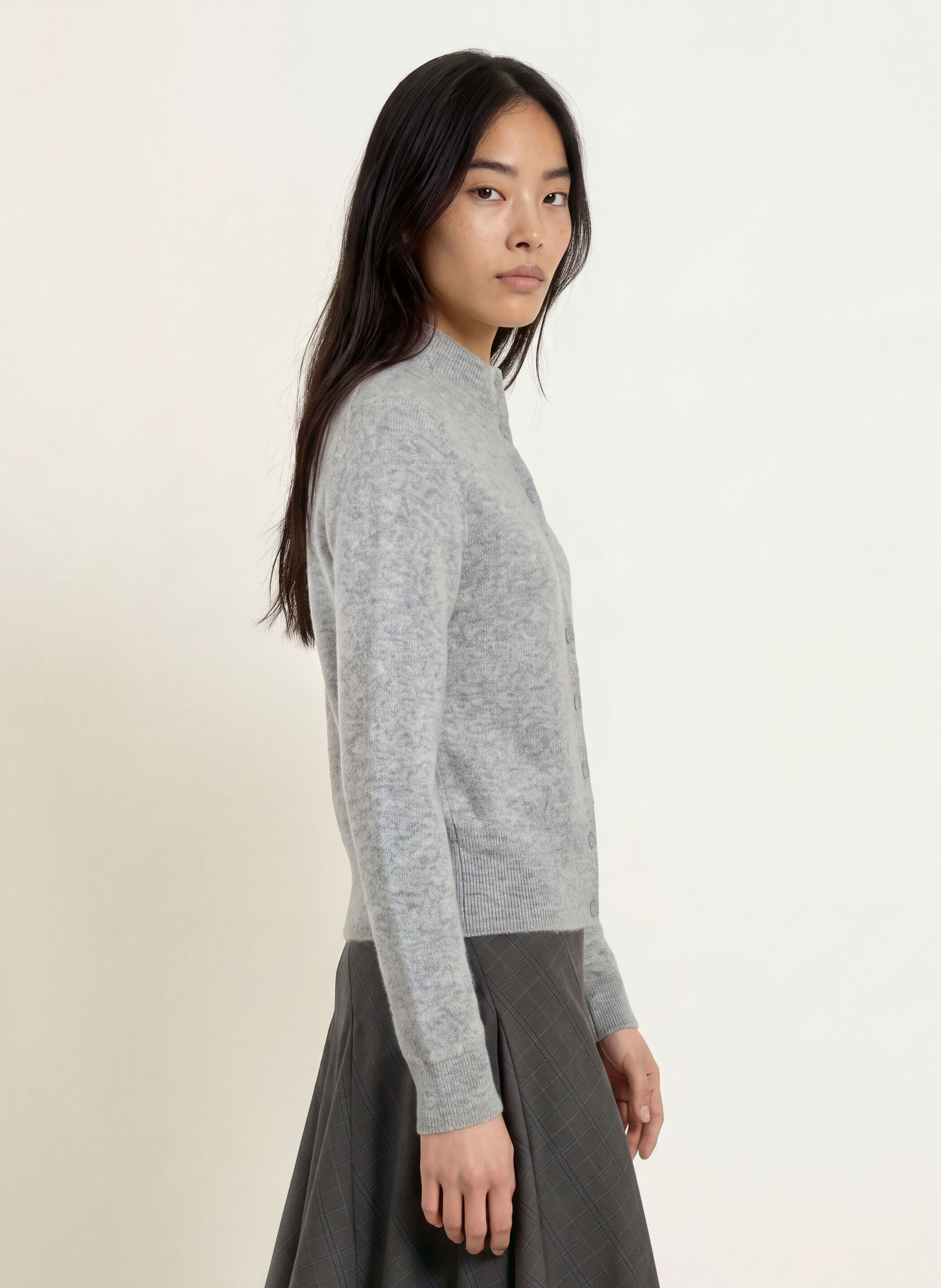 REPEAT Cardigan with cashmere: GRAY