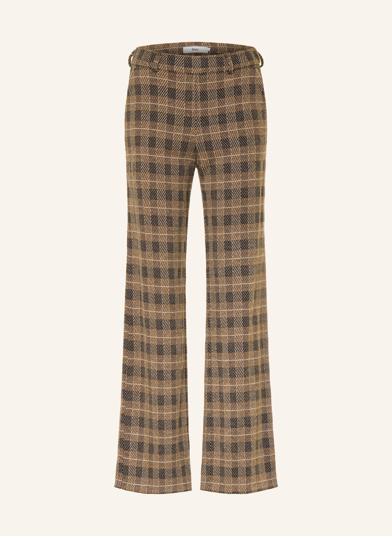 BRAX Pantalon palazzo MAINE en jersey: MARRON / CHAMEAU / NOIR