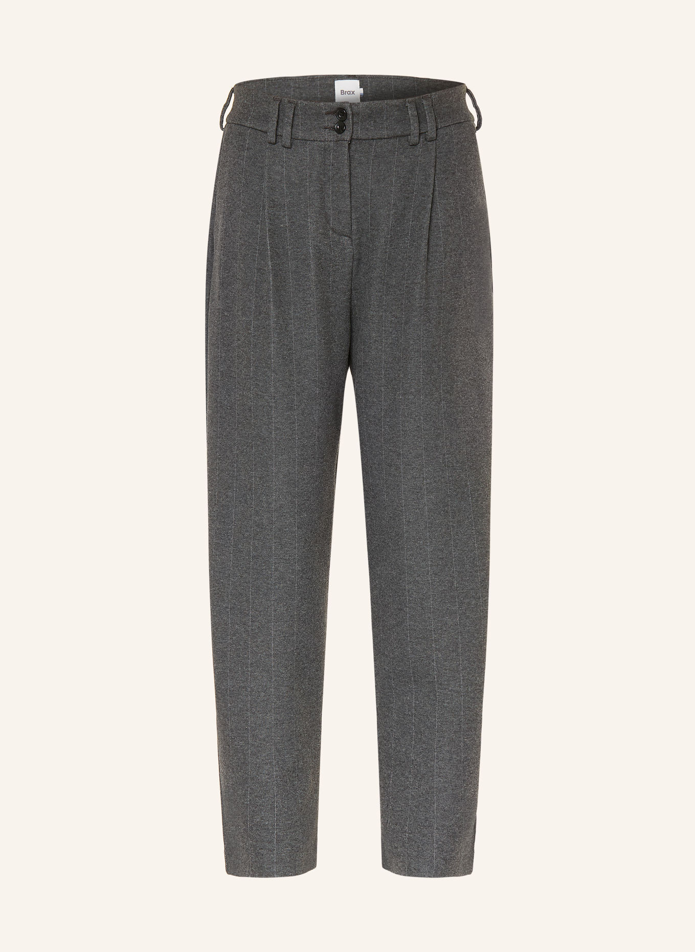 BRAX Pantalon 7/8 MEGAN en flanelle: GRIS FONCÉ / GRIS CLAIR