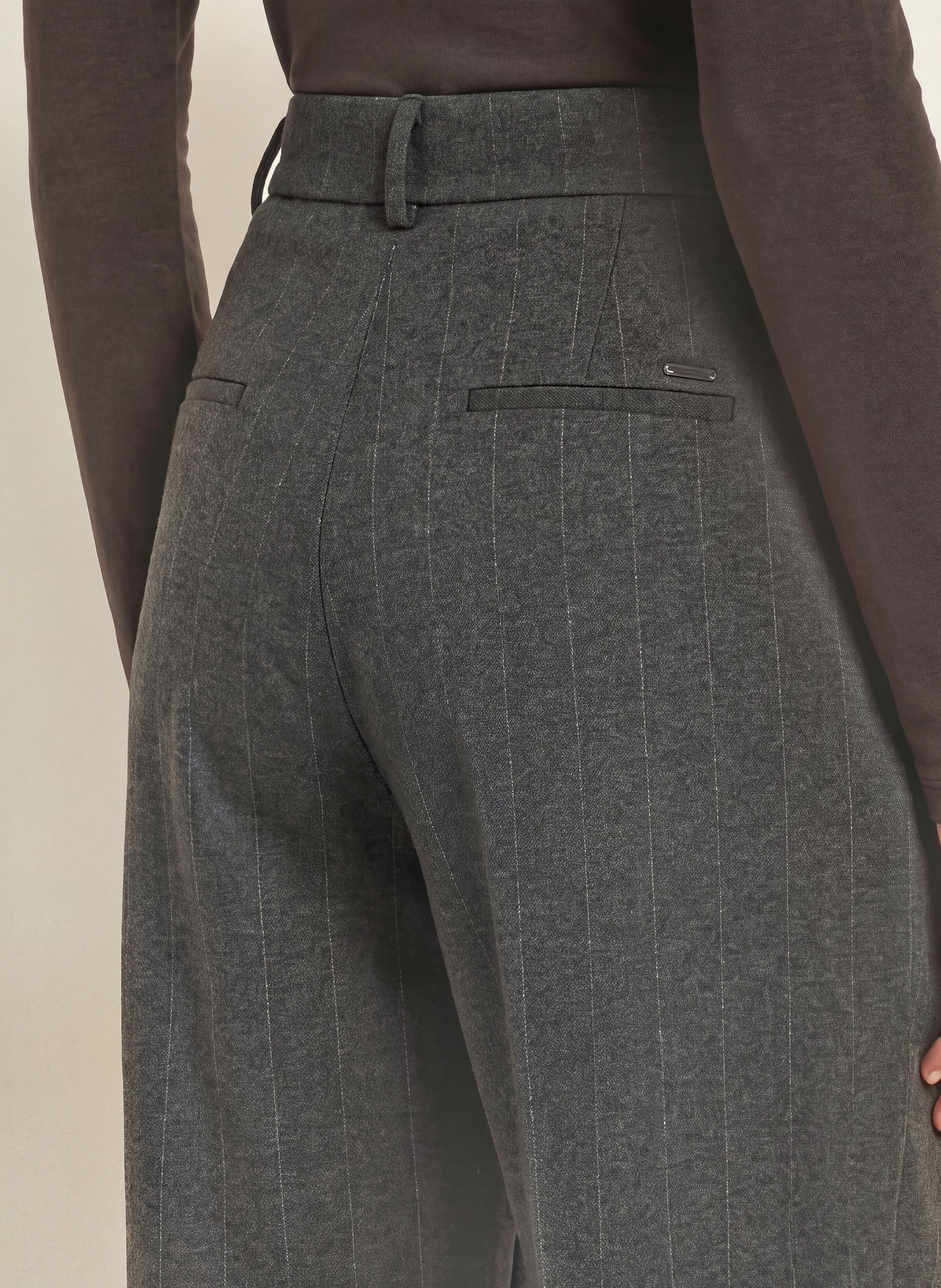BRAX Pantalon 7/8 MEGAN en flanelle: GRIS FONCÉ / GRIS CLAIR