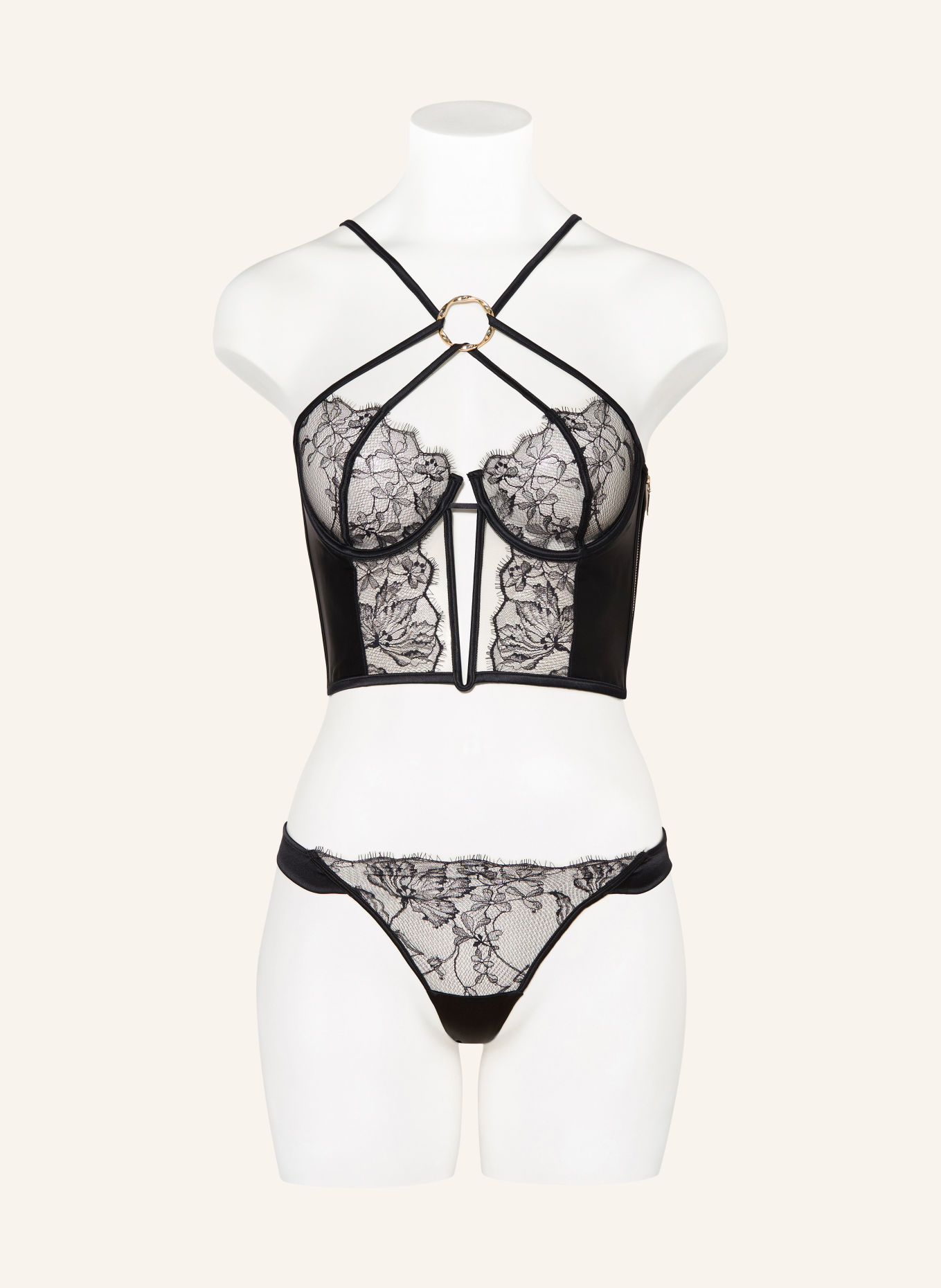 LIVY Bustier DAHLIA STREET met uitsnijding en zijde: ZWART / GOUD