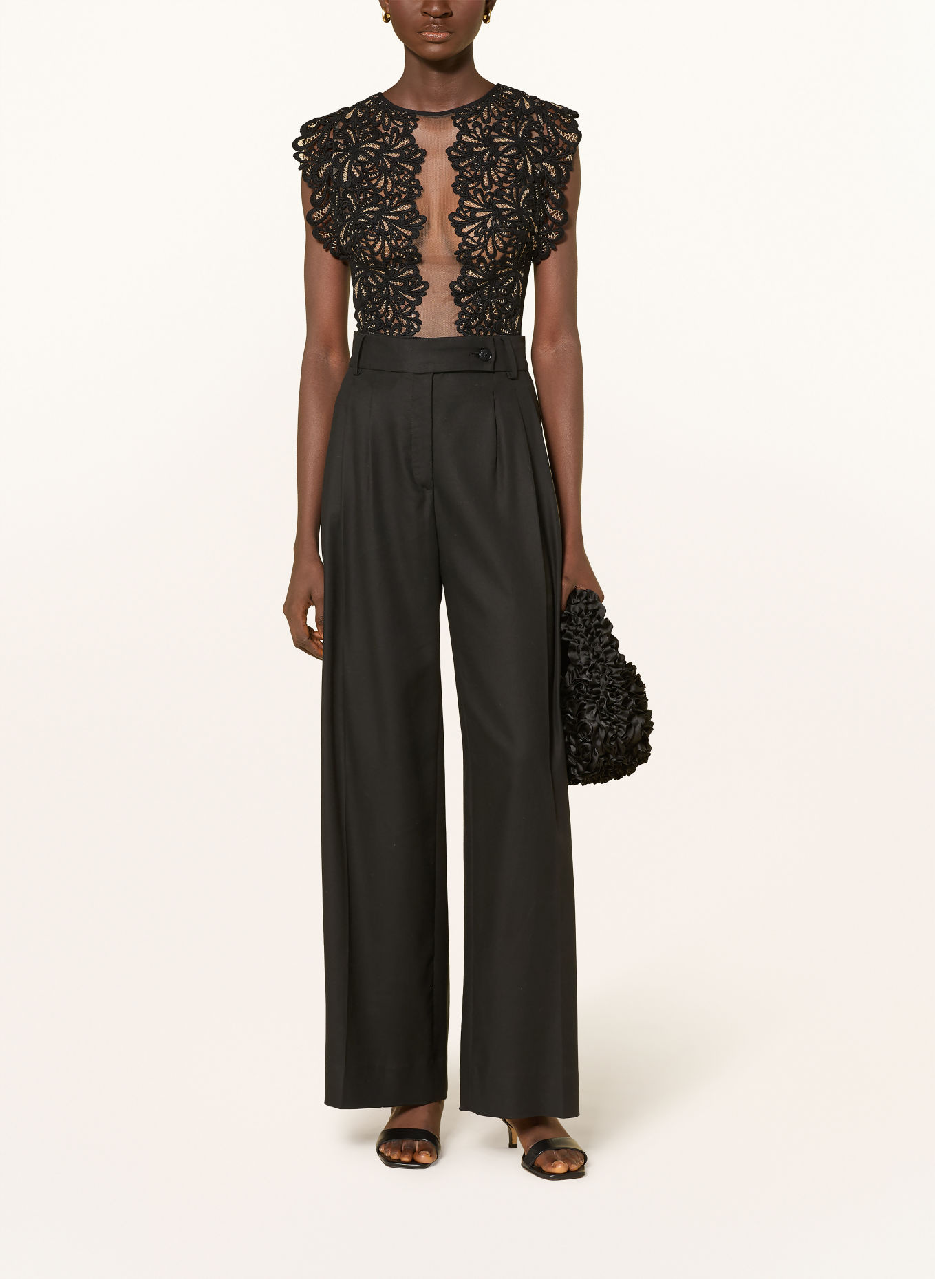 LIVY Body LENNOX avec fil pailleté et dentelle: NOIR / CHAMEAU
