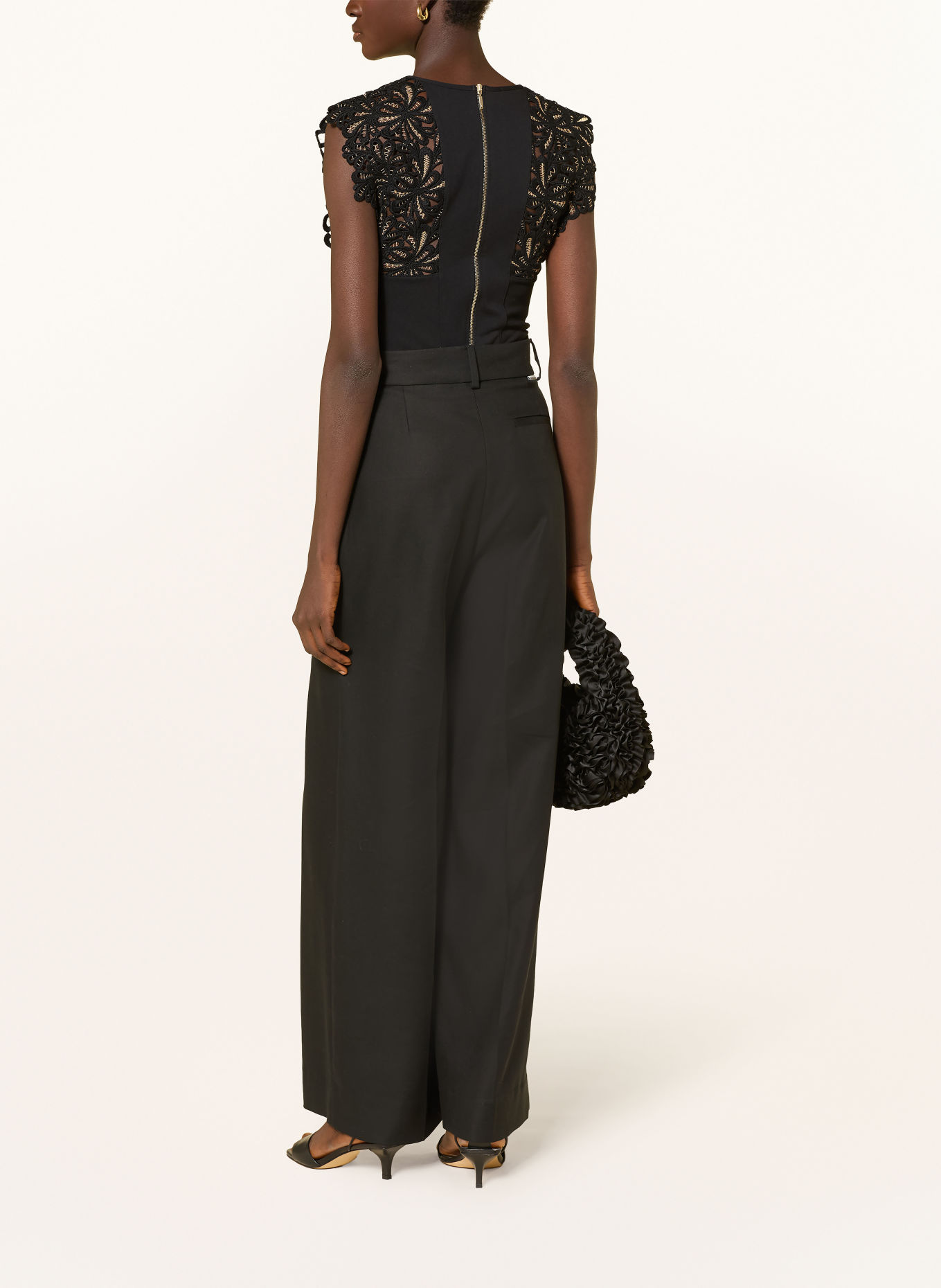 LIVY Body LENNOX avec fil pailleté et dentelle: NOIR / CHAMEAU