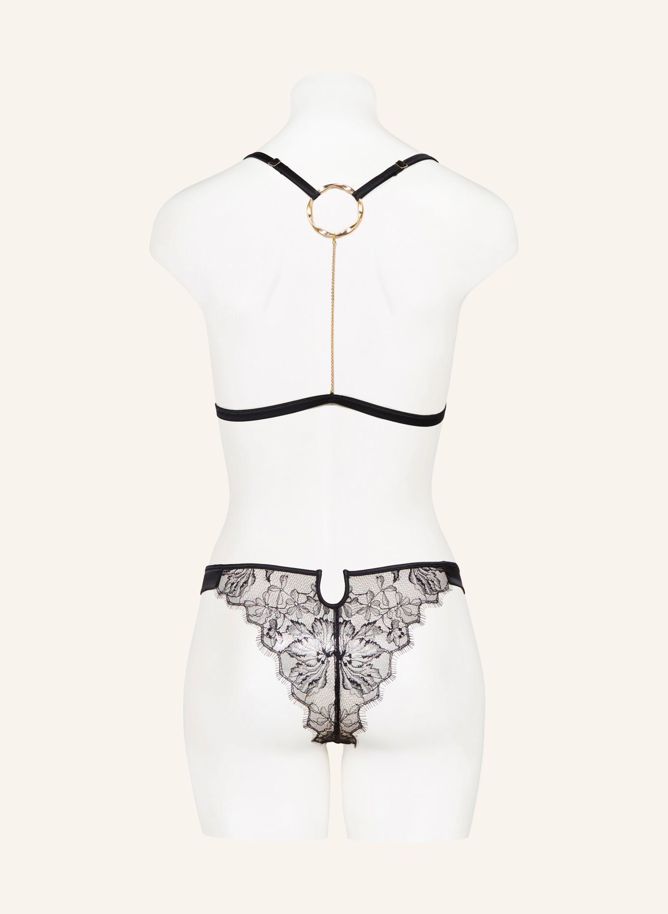 LIVY Triangel-bh DAHLIA STREET met zijde: ZWART / GOUD