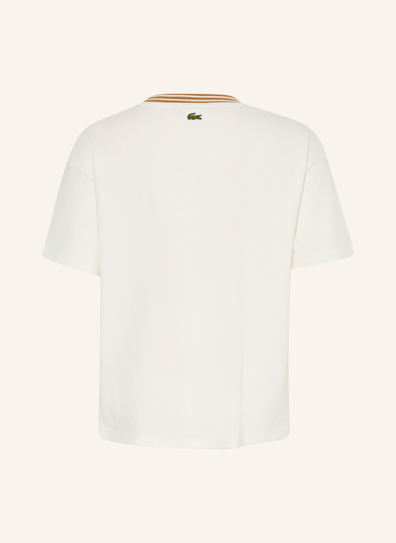LACOSTE T-shirt: CRÈME / LICHTBRUIN