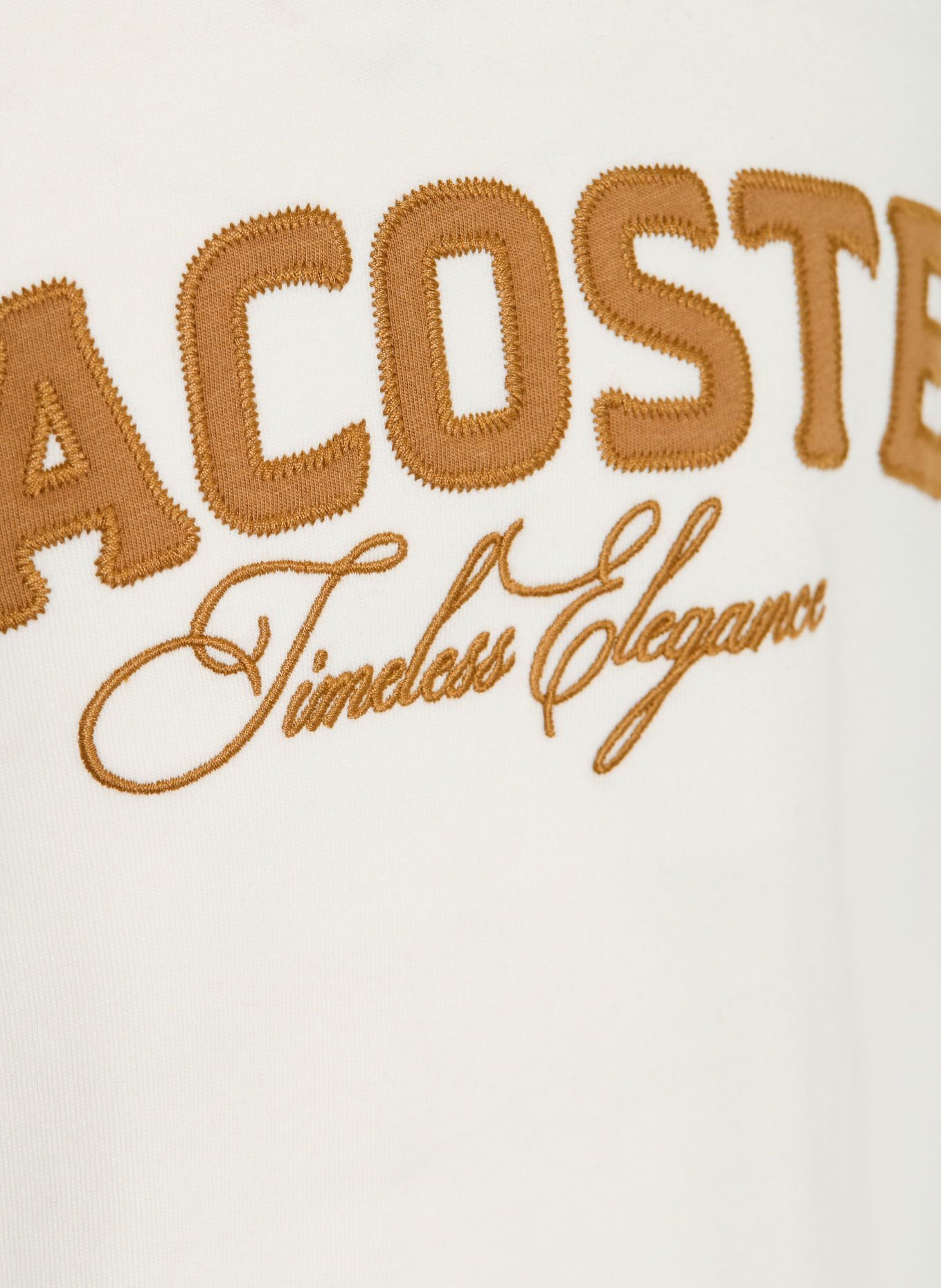 LACOSTE T-shirt: CRÈME / LICHTBRUIN
