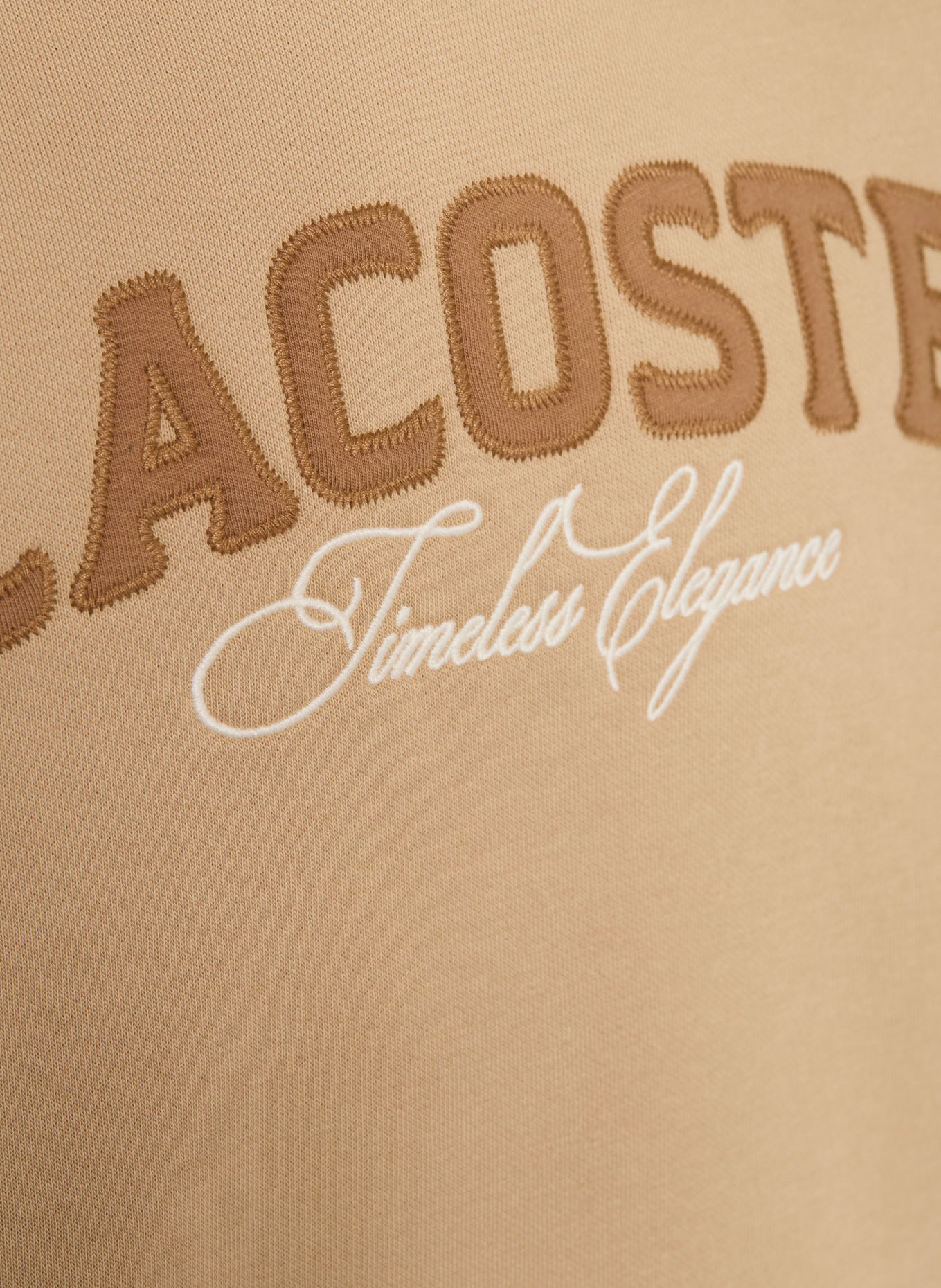 LACOSTE Sweatshirt: BEIGE / LICHTBRUIN / WIT