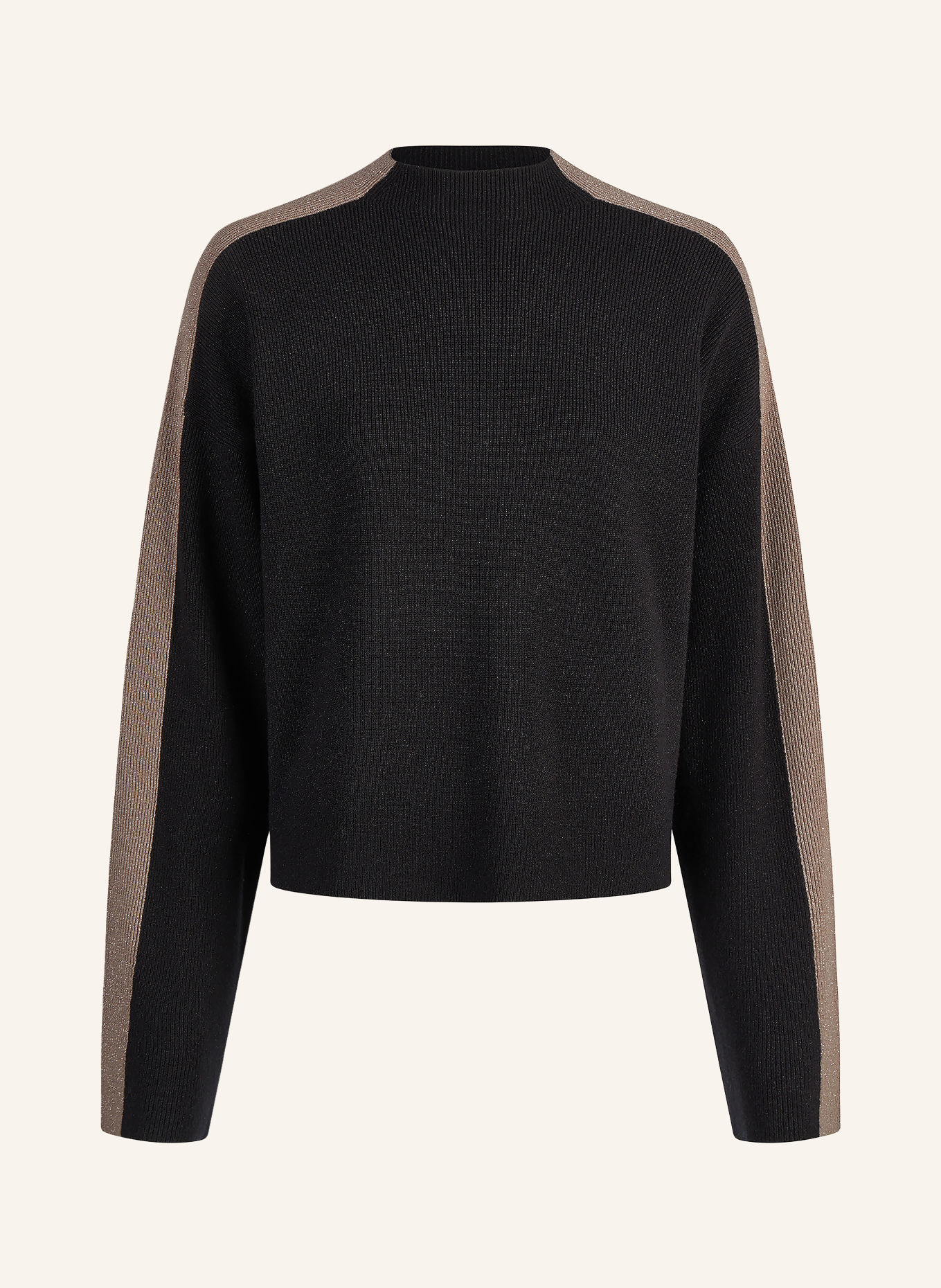 MARC AUREL Pull en laine pailletée: NOIR / TAUPE