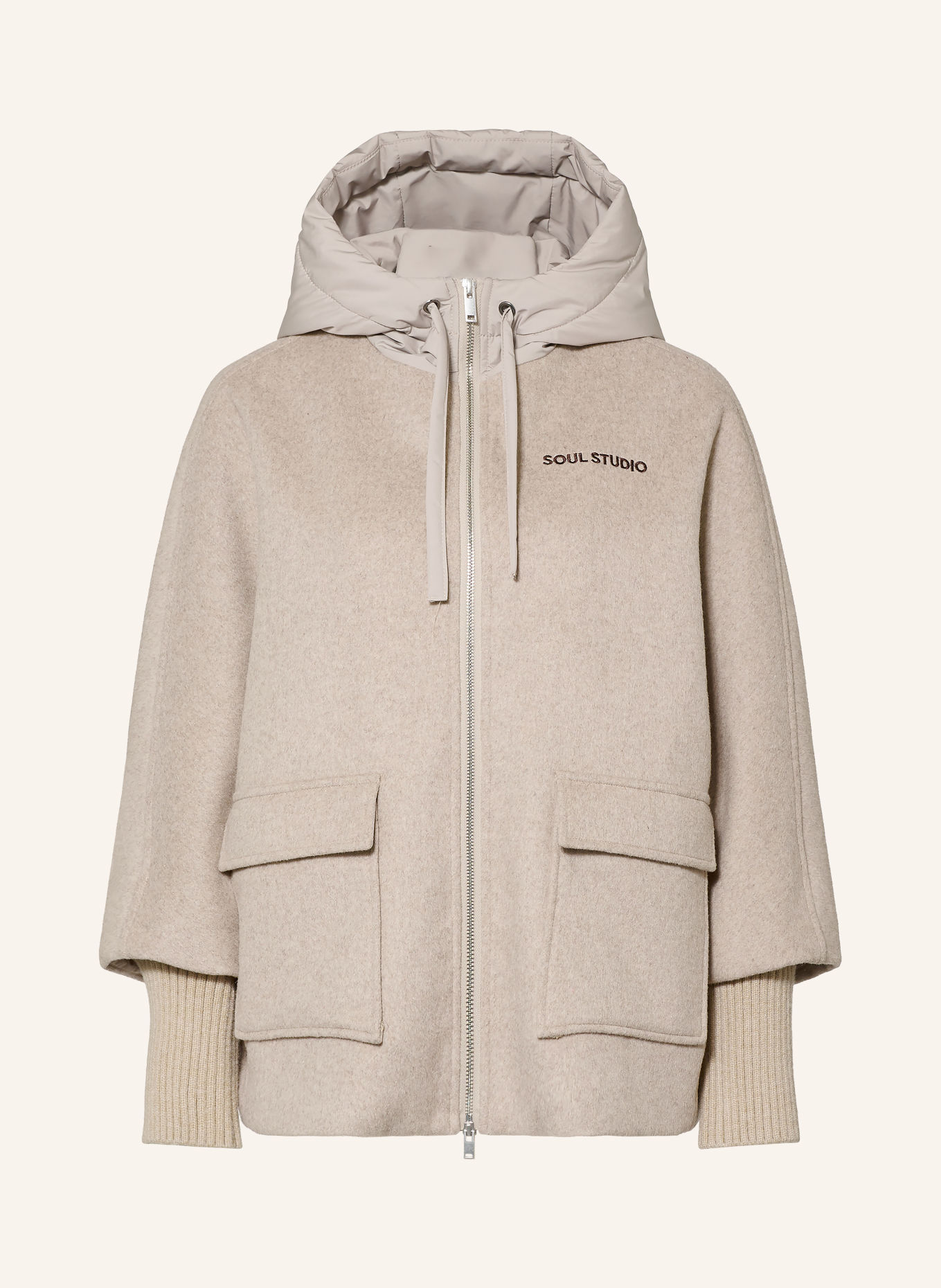 Smith & Soul Jacke im Materialmix: HELLBRAUN