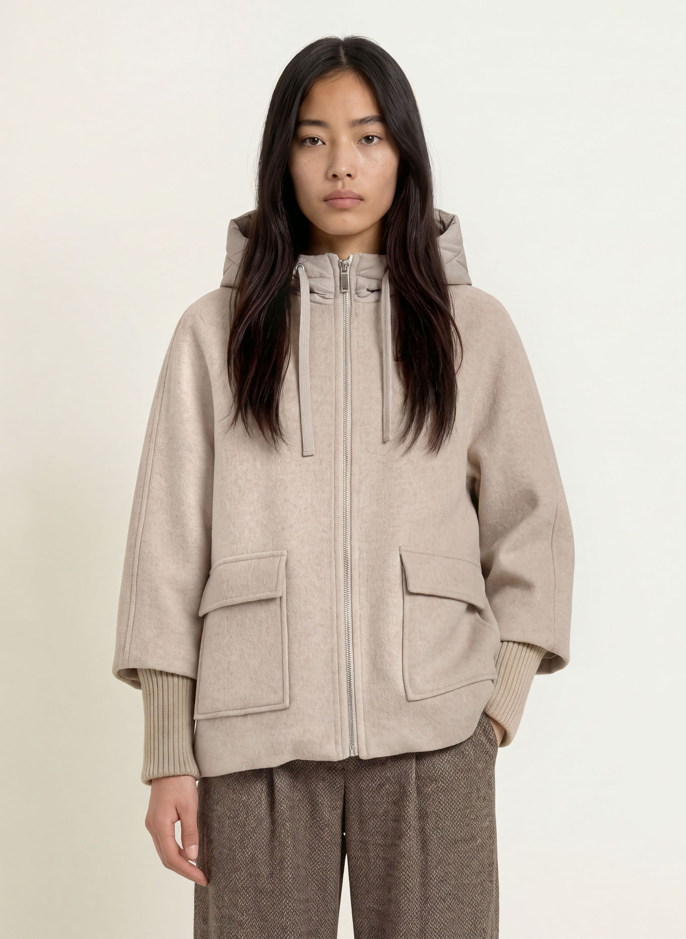 Smith & Soul Jacke im Materialmix: HELLBRAUN