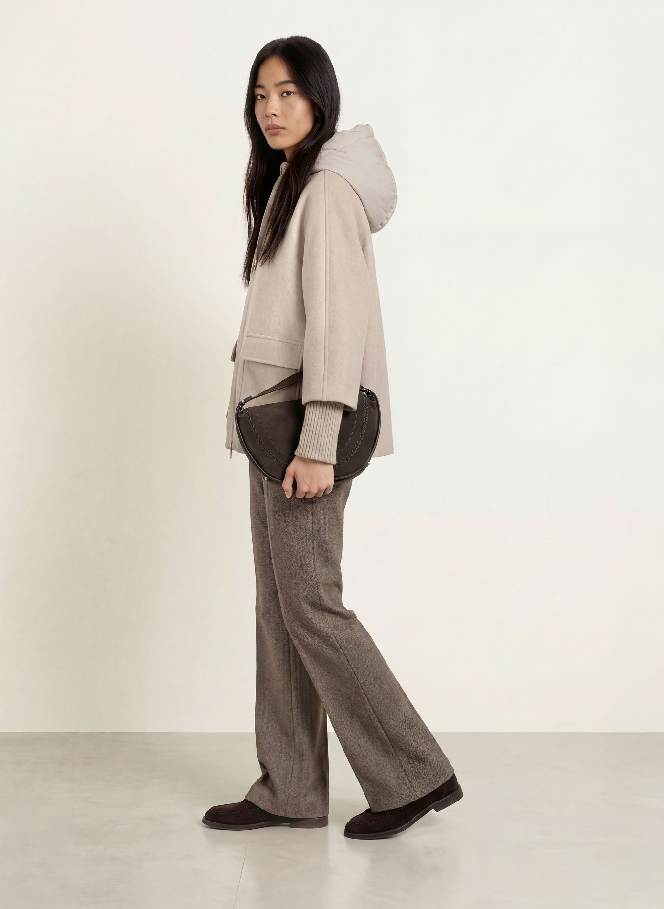 Smith & Soul Jacke im Materialmix: HELLBRAUN