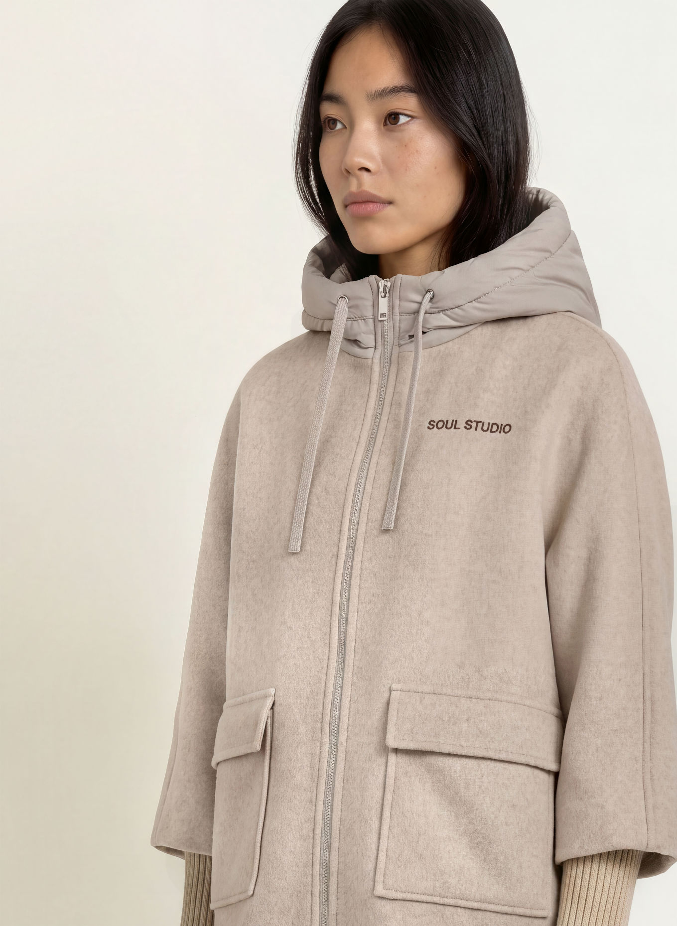Smith & Soul Jacke im Materialmix: HELLBRAUN