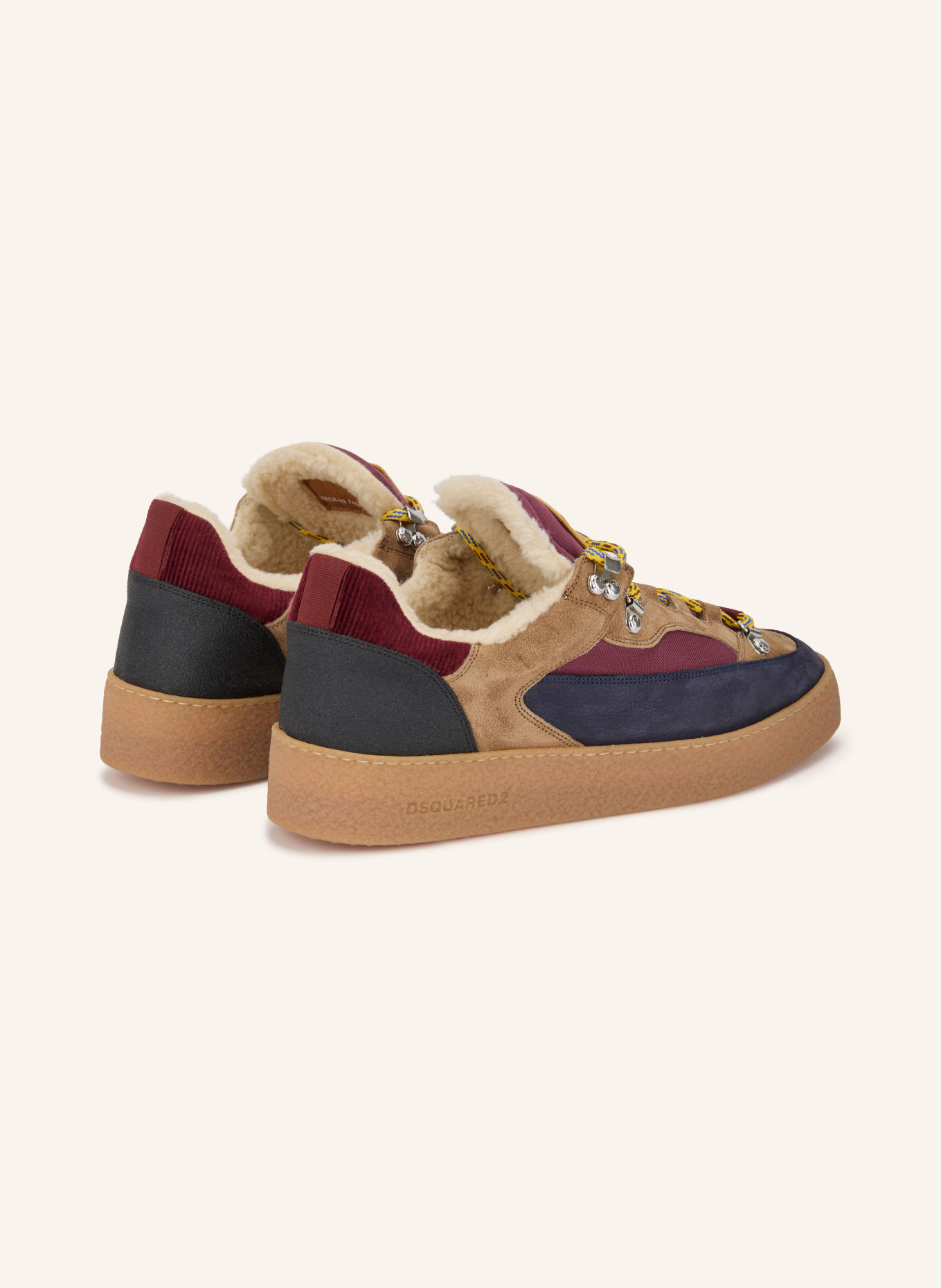 DSQUARED2 Sneaker RAPPER'S DELIGHT: HELLBRAUN / DUNKELROT / DUNKELBLAU