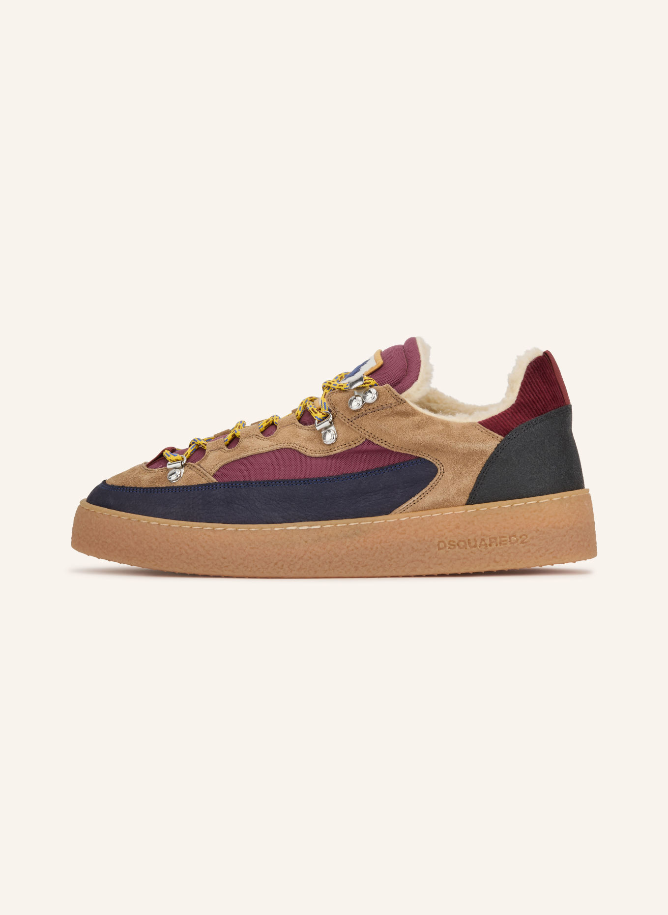 DSQUARED2 Sneaker RAPPER'S DELIGHT: HELLBRAUN / DUNKELROT / DUNKELBLAU