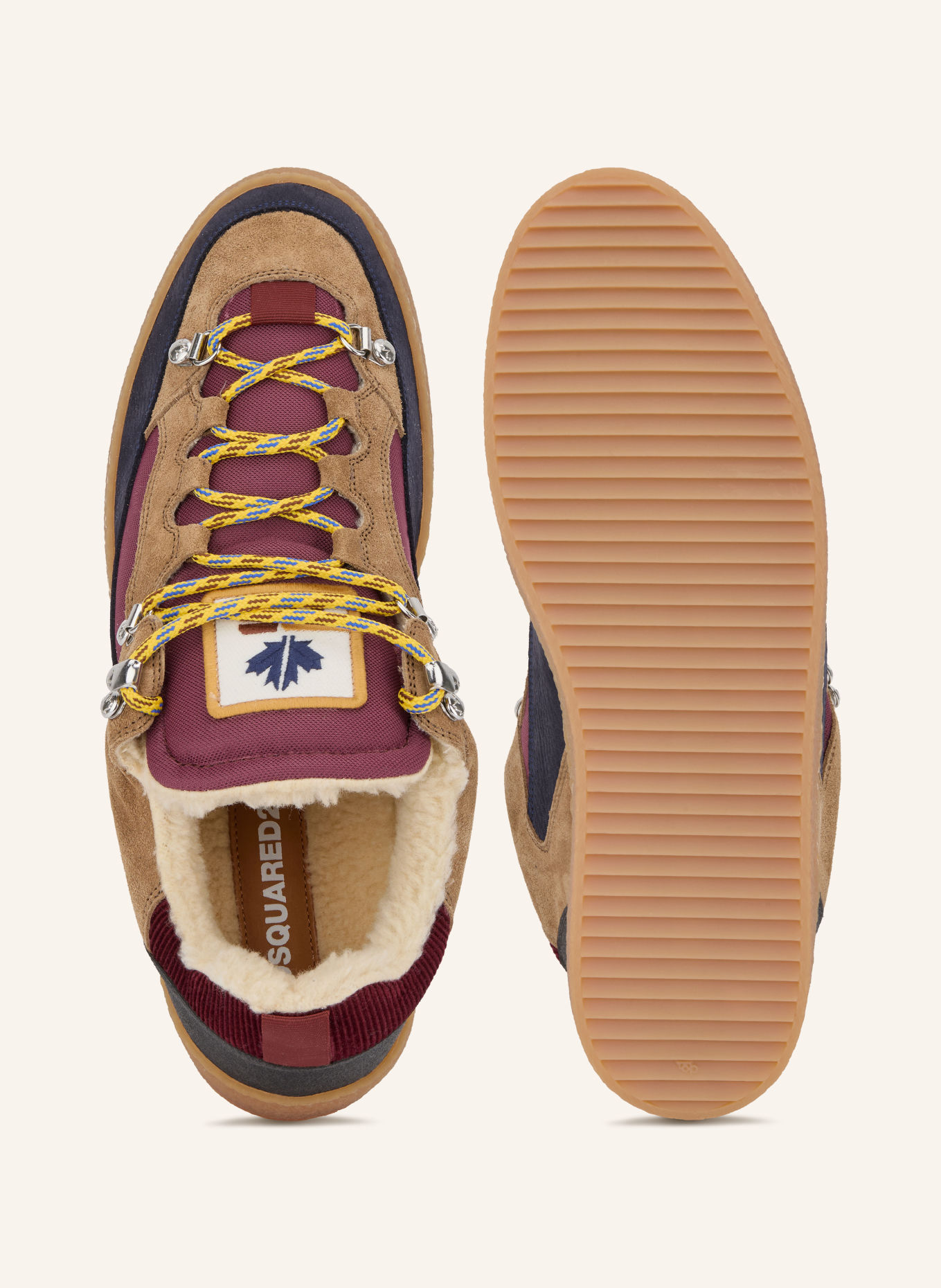 DSQUARED2 Sneaker RAPPER'S DELIGHT: HELLBRAUN / DUNKELROT / DUNKELBLAU