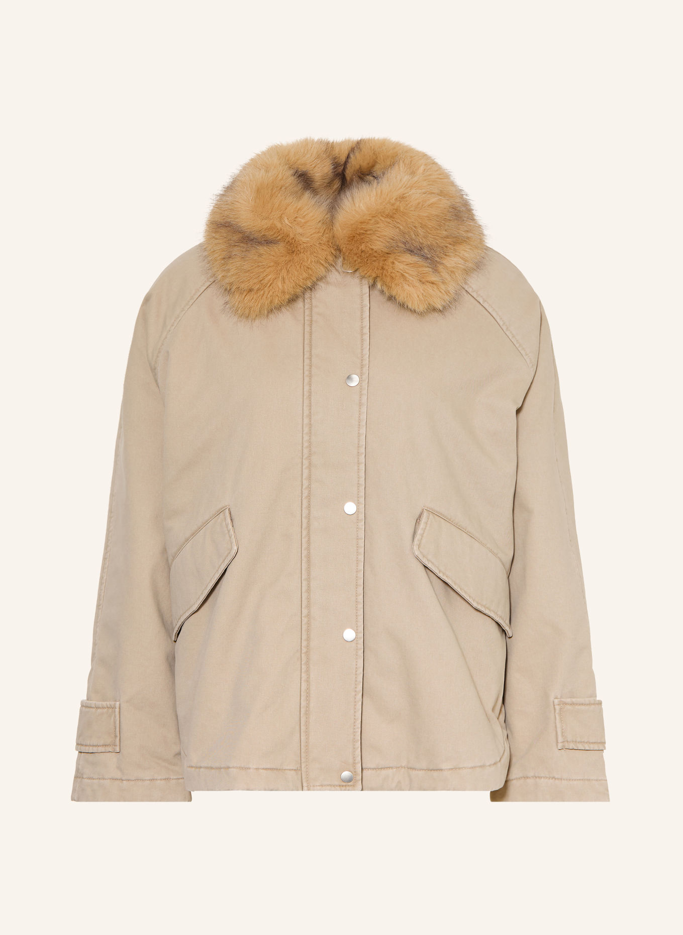 Marc O'Polo Parka avec col en fausse fourrure amovible: TAUPE / BEIGE