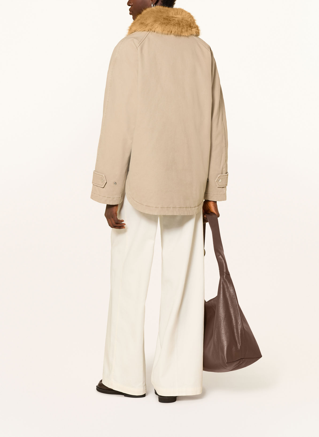 Marc O'Polo Parka avec col en fausse fourrure amovible: TAUPE / BEIGE