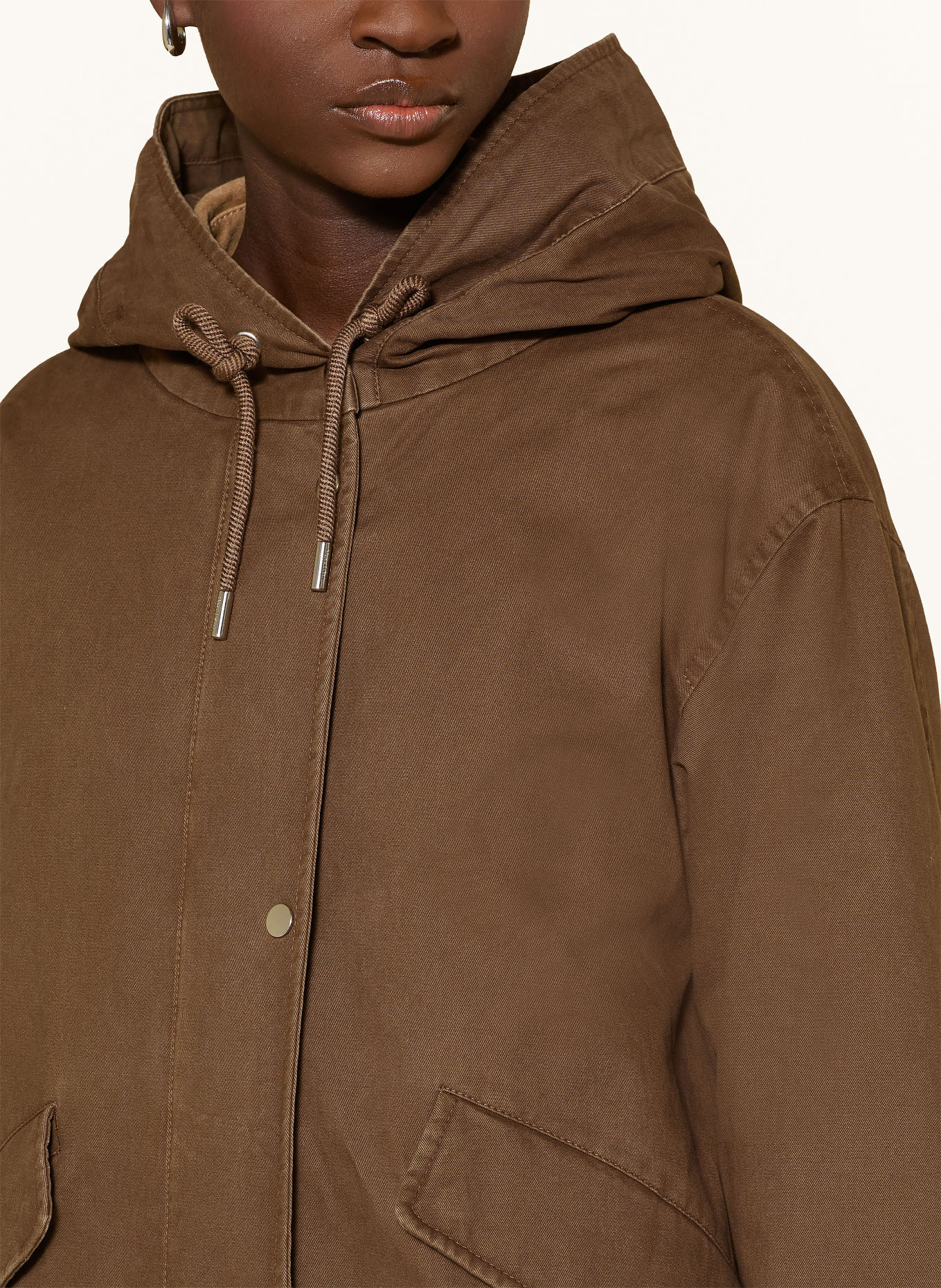 Marc O'Polo Parka with detachable faux fur: BROWN / DARK BROWN