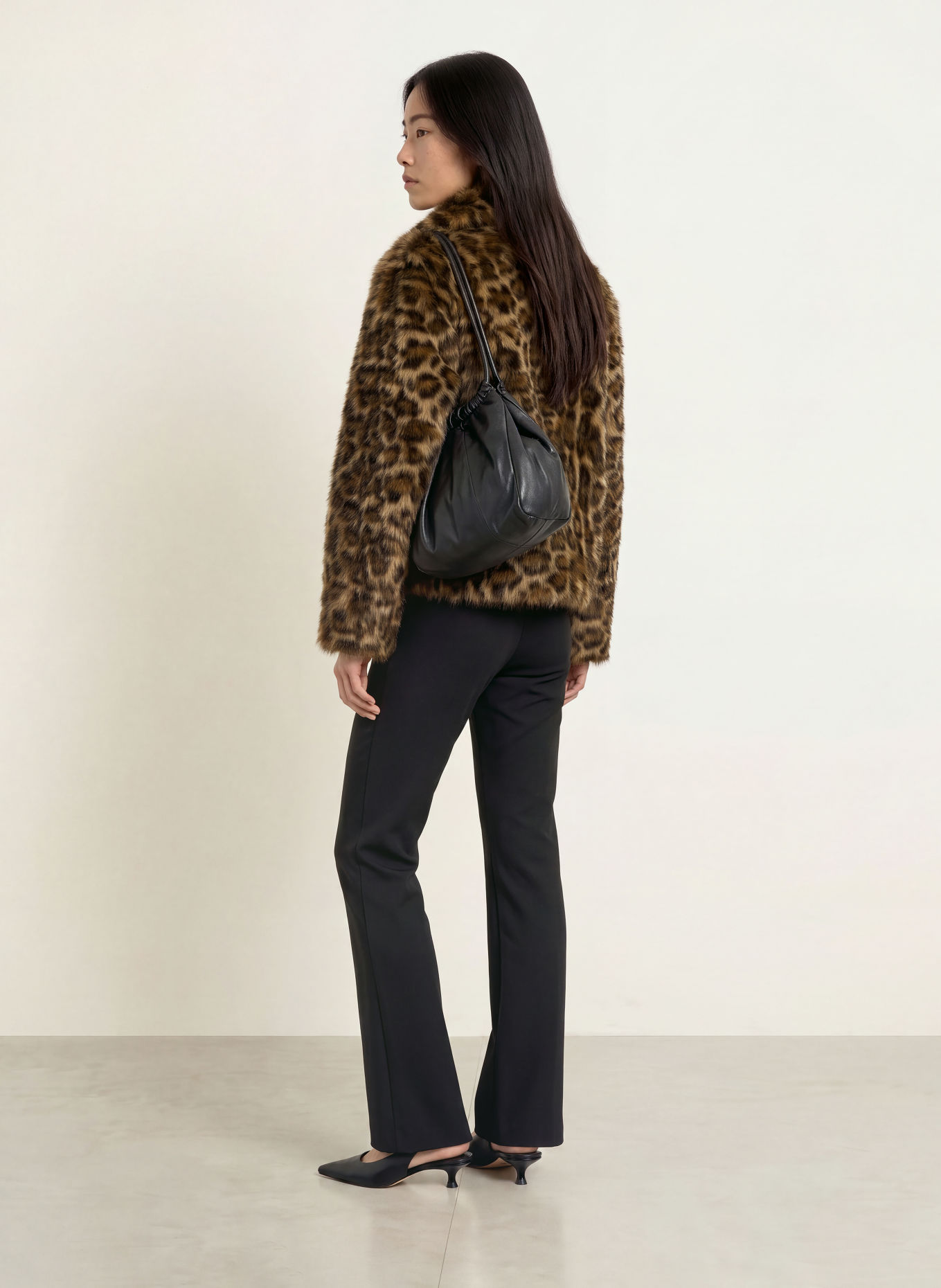 GRACE & MILA Kunstfell-Jacke ALVA: BRAUN / DUNKELBRAUN / BEIGE