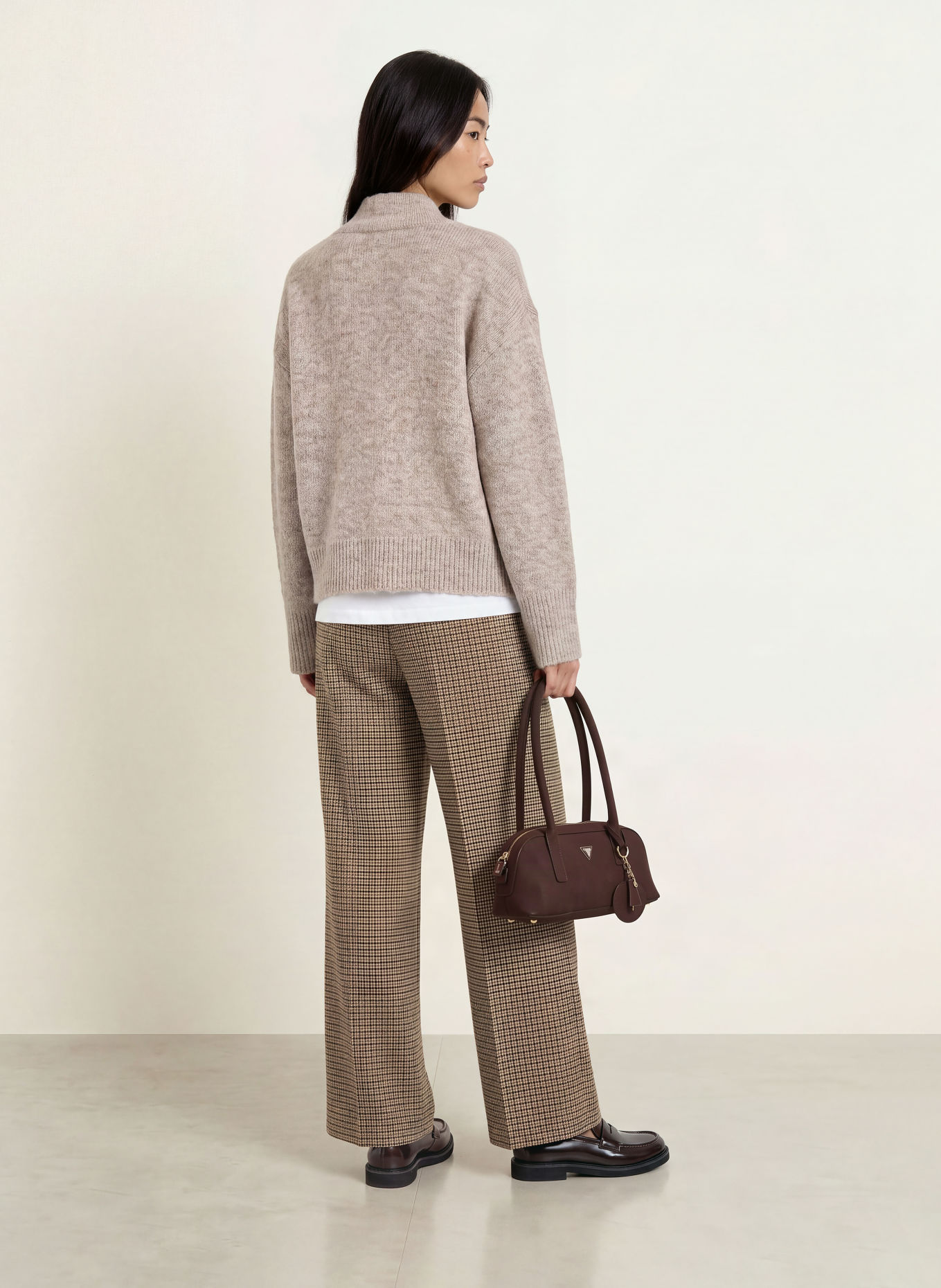 GRACE & MILA Marlenehose AYEN: BRAUN / ECRU / DUNKELBLAU