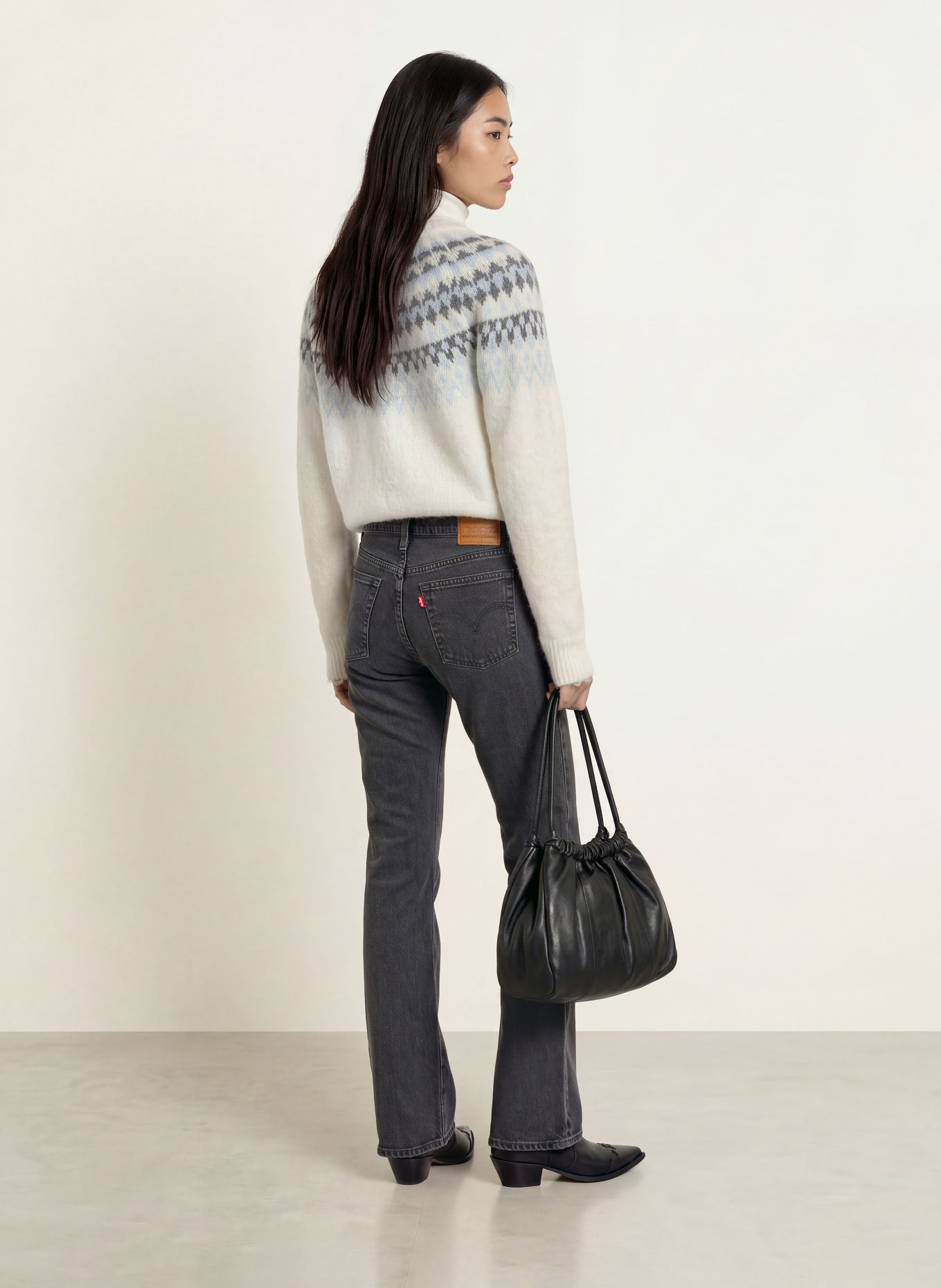 GRACE & MILA Strickjacke ALEKIO: ECRU / DUNKELGRAU / HELLBLAU