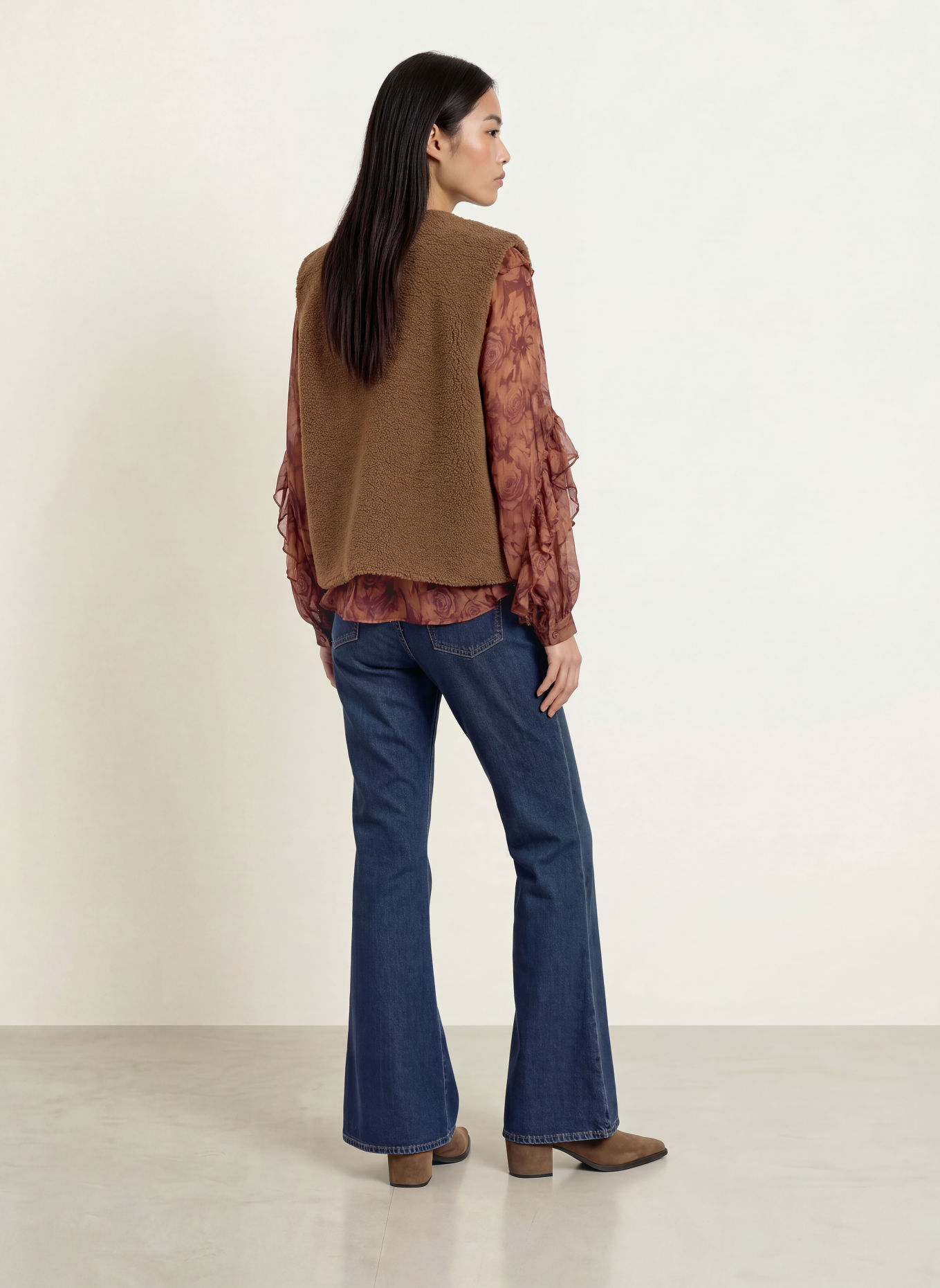 GRACE & MILA Teddyfell-Weste AVERY: TAUPE