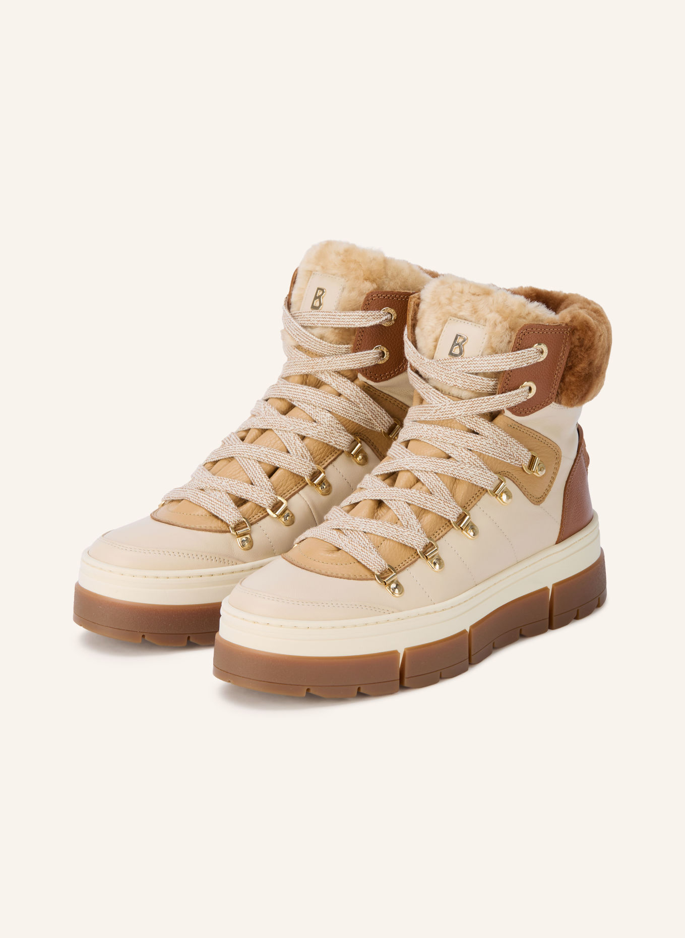 BOGNER Schnürboots VADUZ S 4: BEIGE / COGNAC / HELLBRAUN