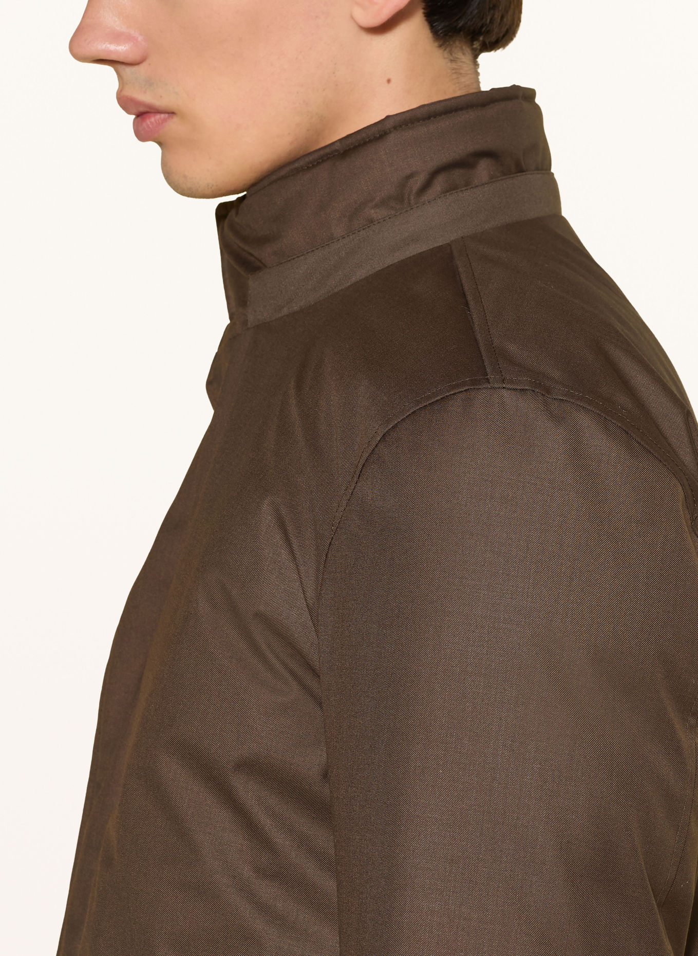HERNO Down parka with removable hood: DARK BROWN
