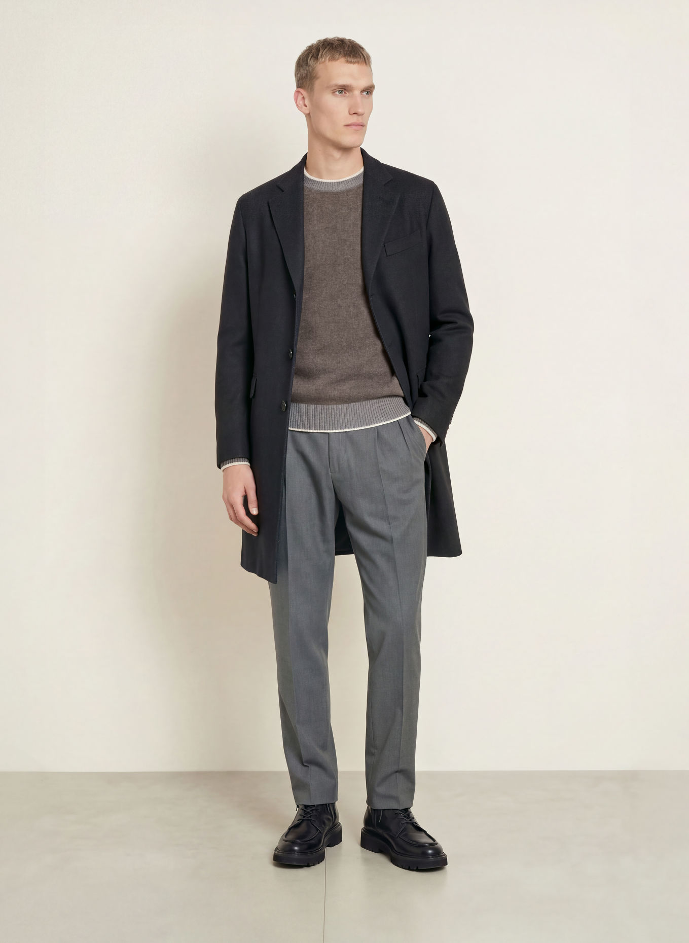 HERNO Sweater: TAUPE / CREAM