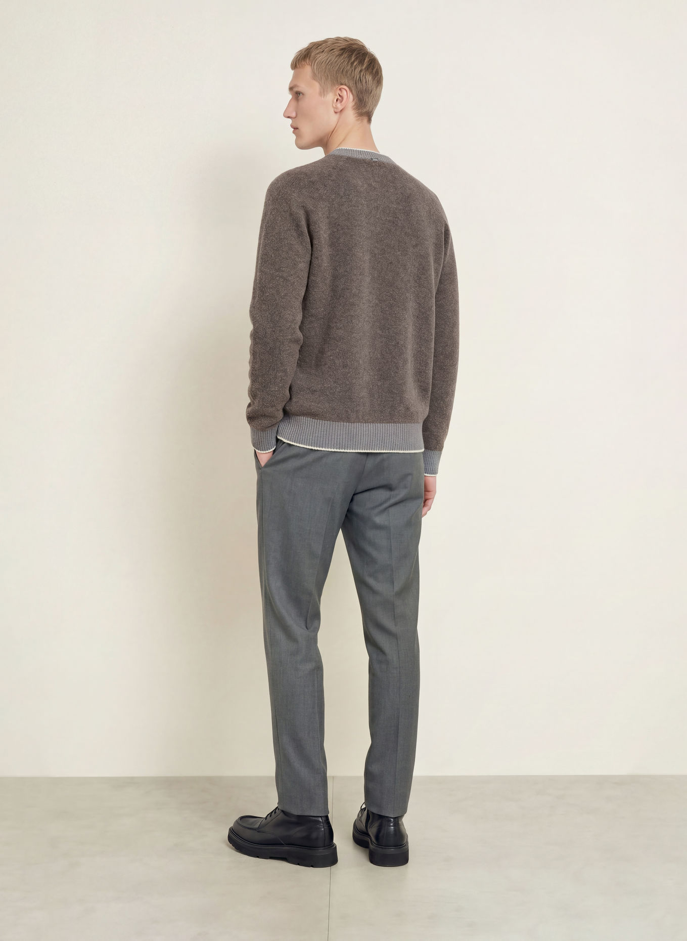 HERNO Sweater: TAUPE / CREAM
