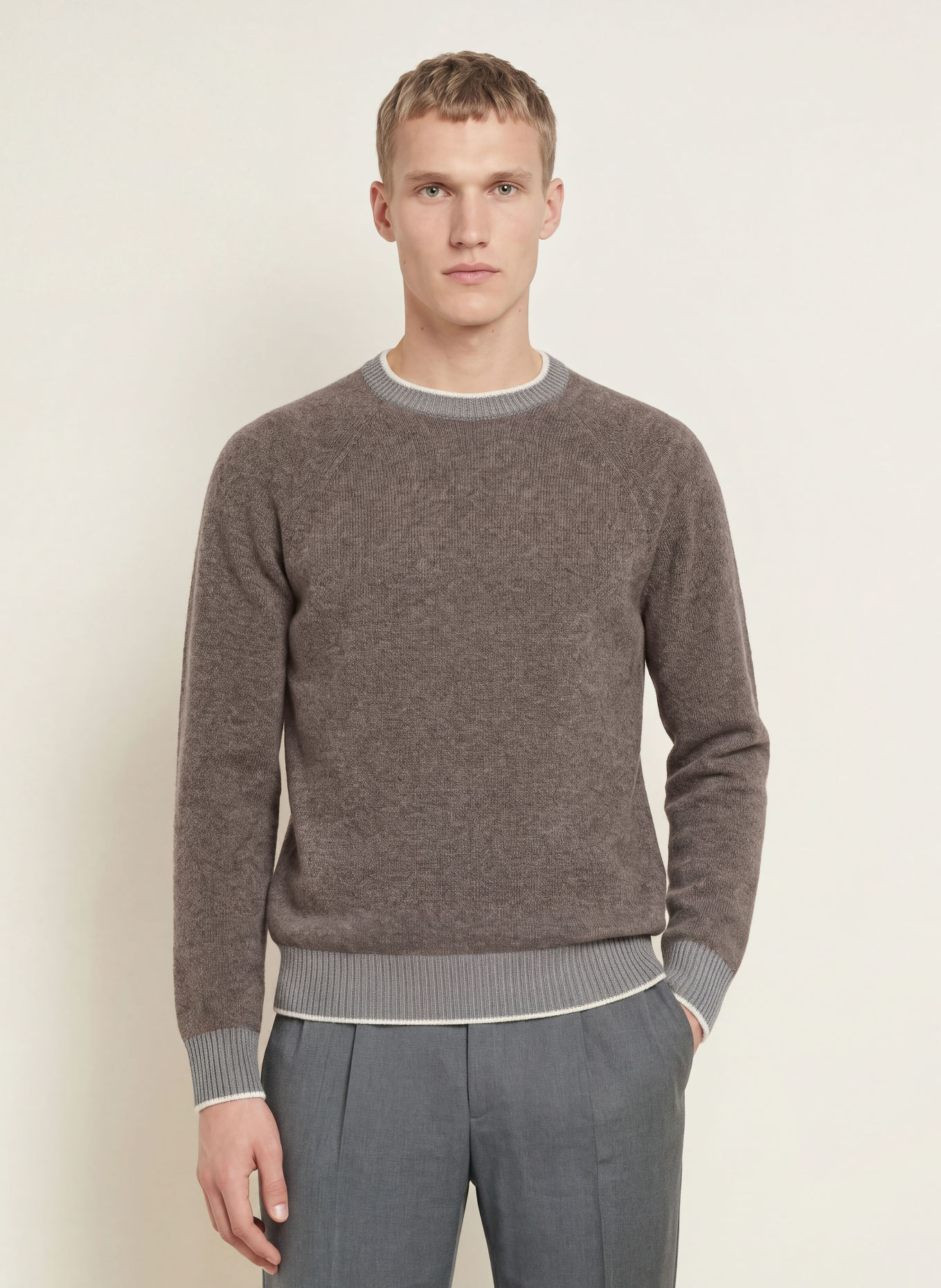 HERNO Sweater: TAUPE / CREAM