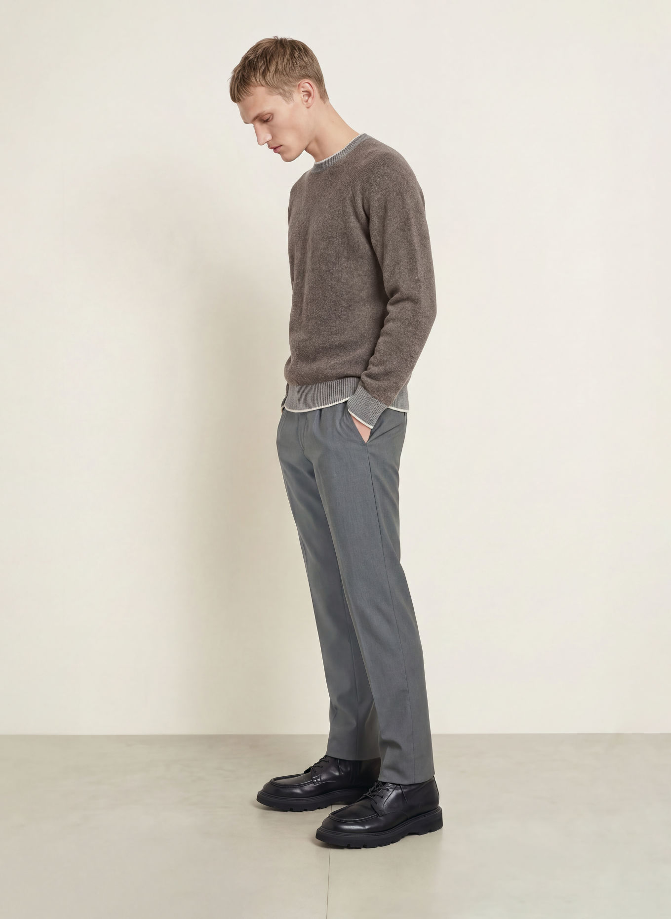 HERNO Sweater: TAUPE / CREAM