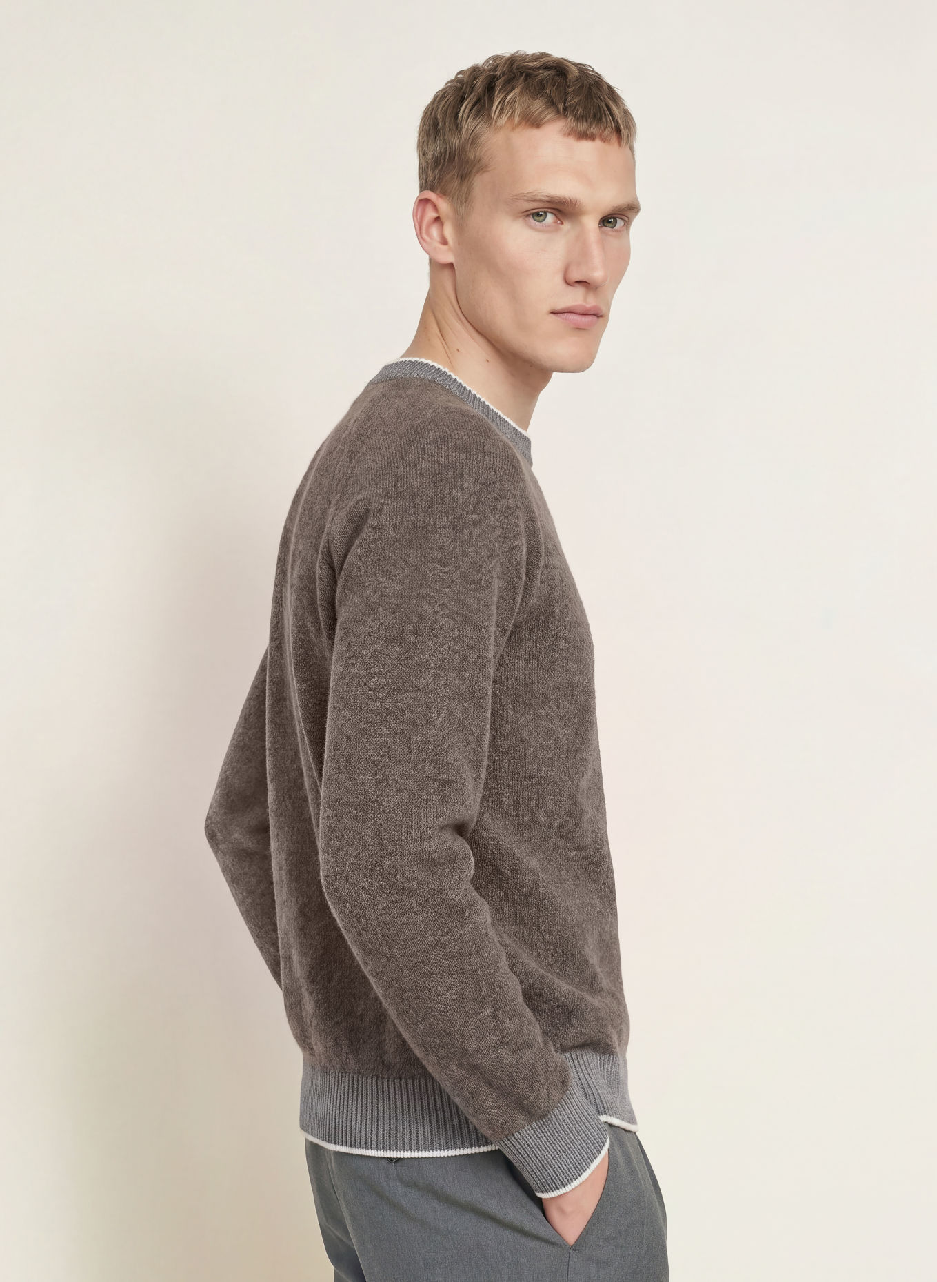 HERNO Sweater: TAUPE / CREAM