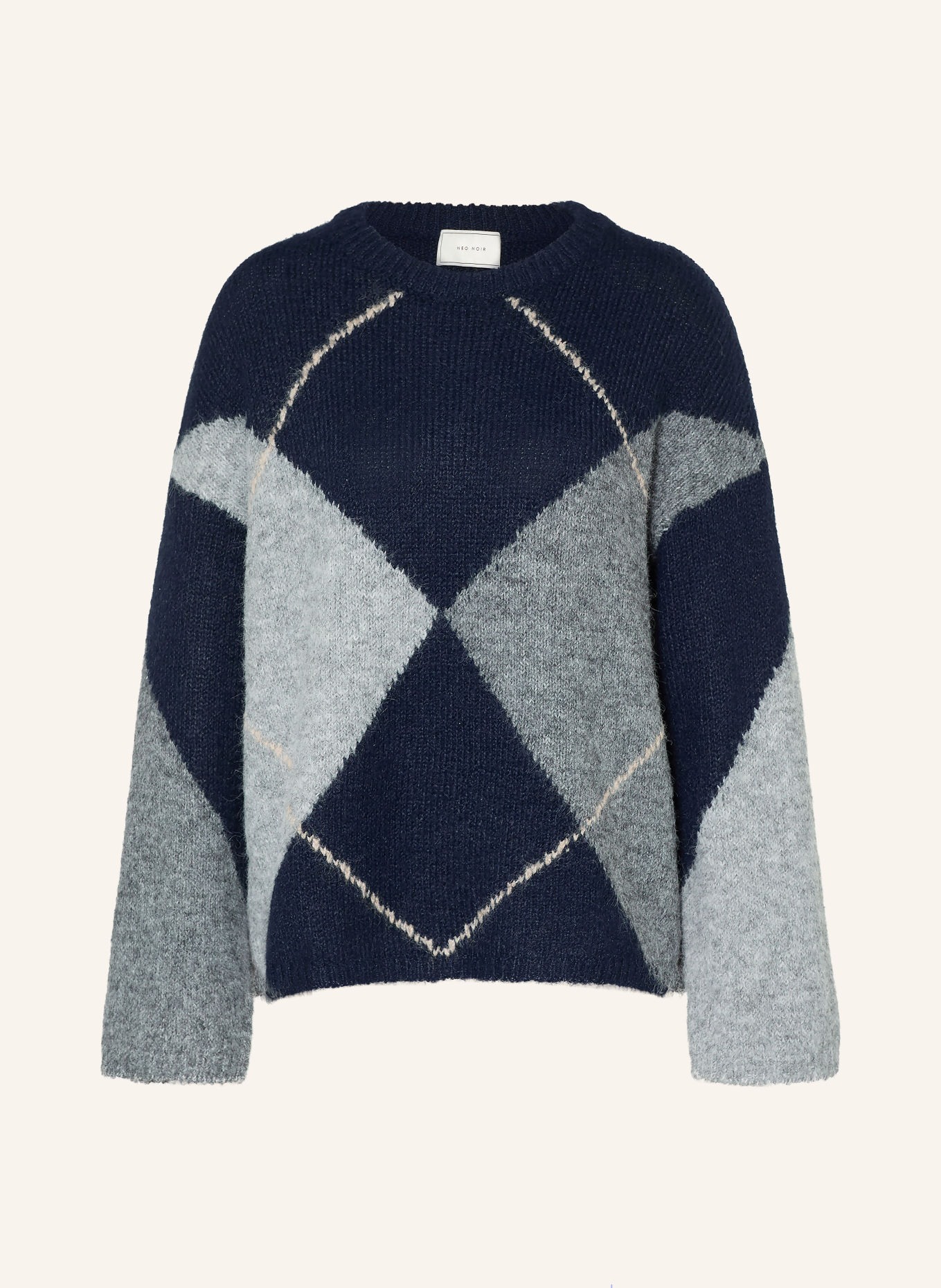 NEO NOIR INGA Sweater: DARK BLUE / ECRU / GRAY