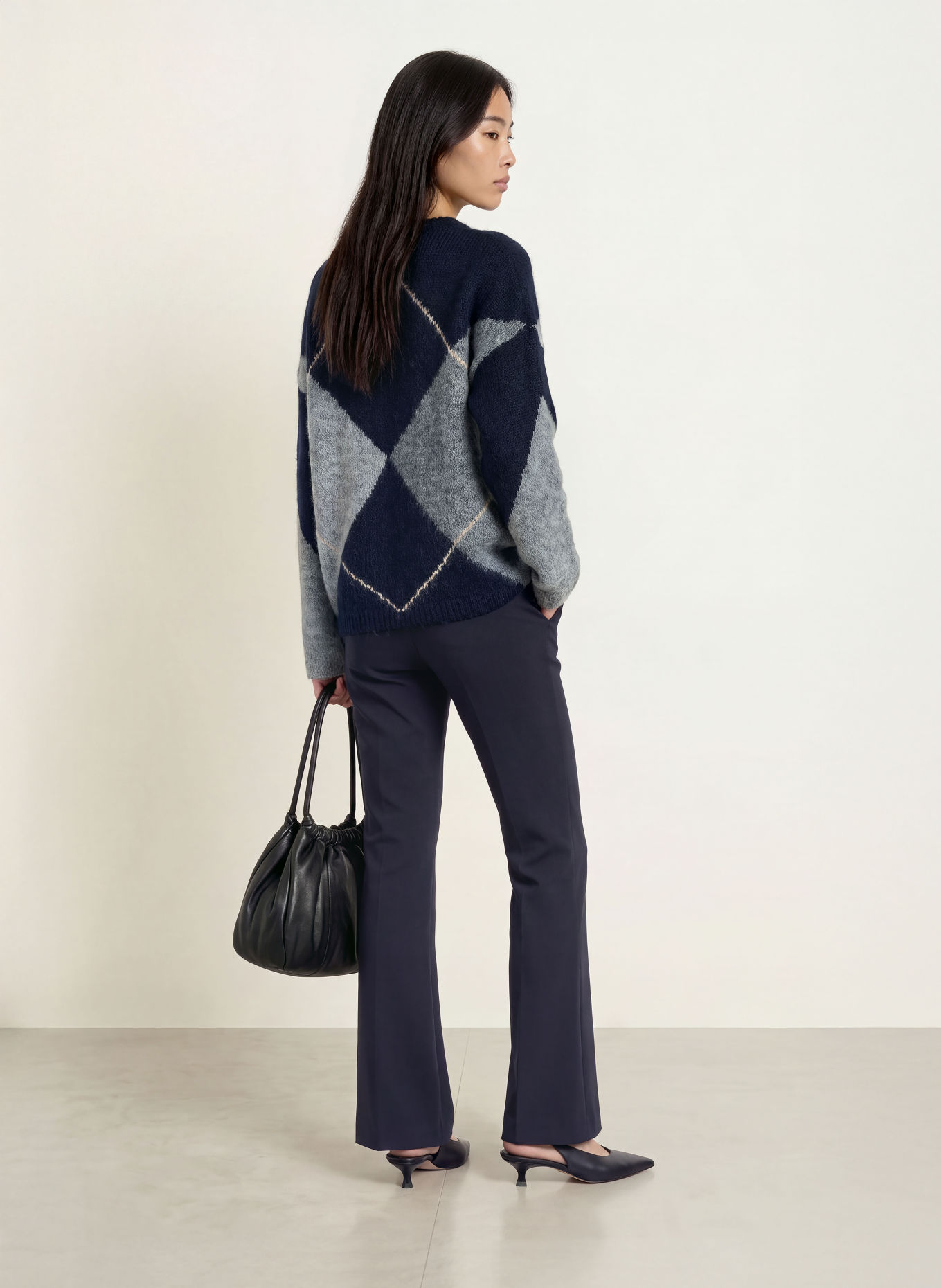 NEO NOIR INGA Sweater: DARK BLUE / ECRU / GRAY